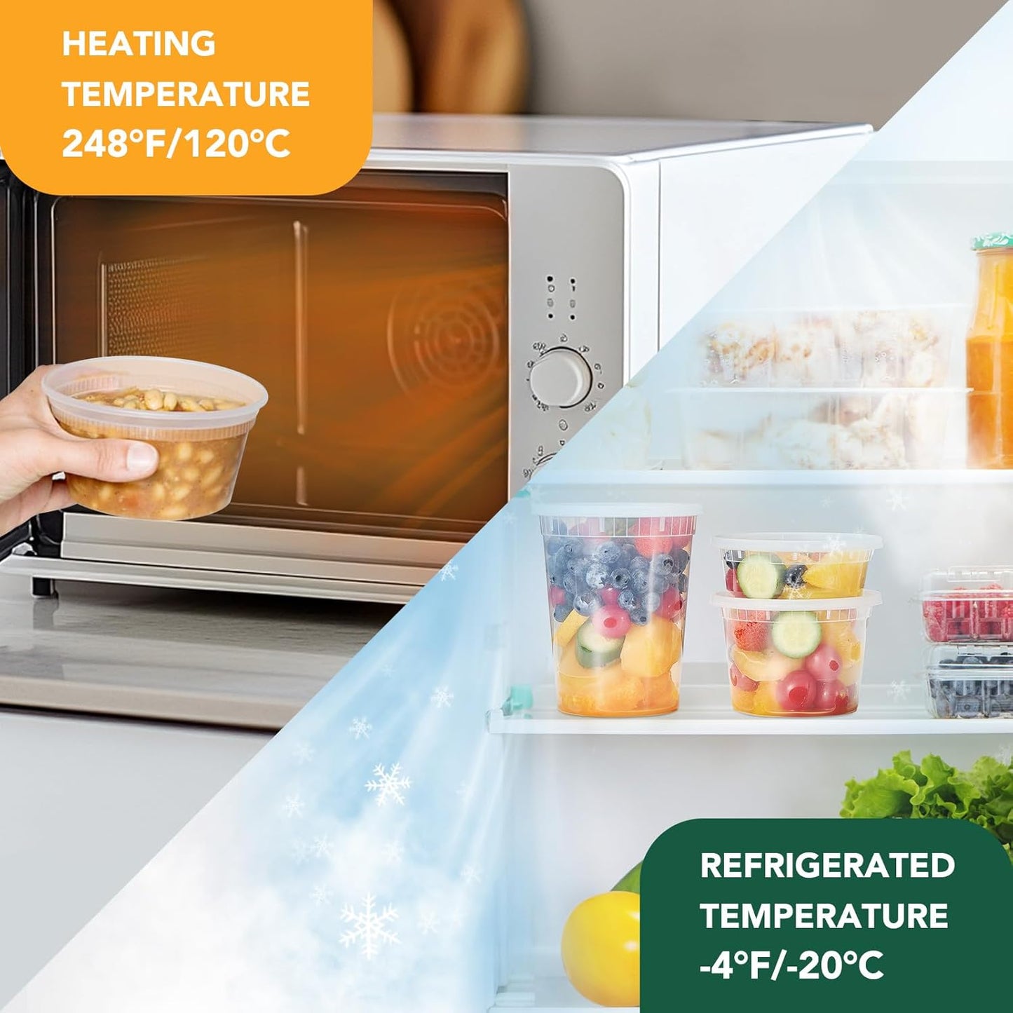 Glotoch 24 Pack 32 oz Plastic Food and Drink Storage Containers Set with Lids - Microwave, Freezer & Dishwasher Safe Eco-Friendly, BPA-Free, Reusable & Stackable