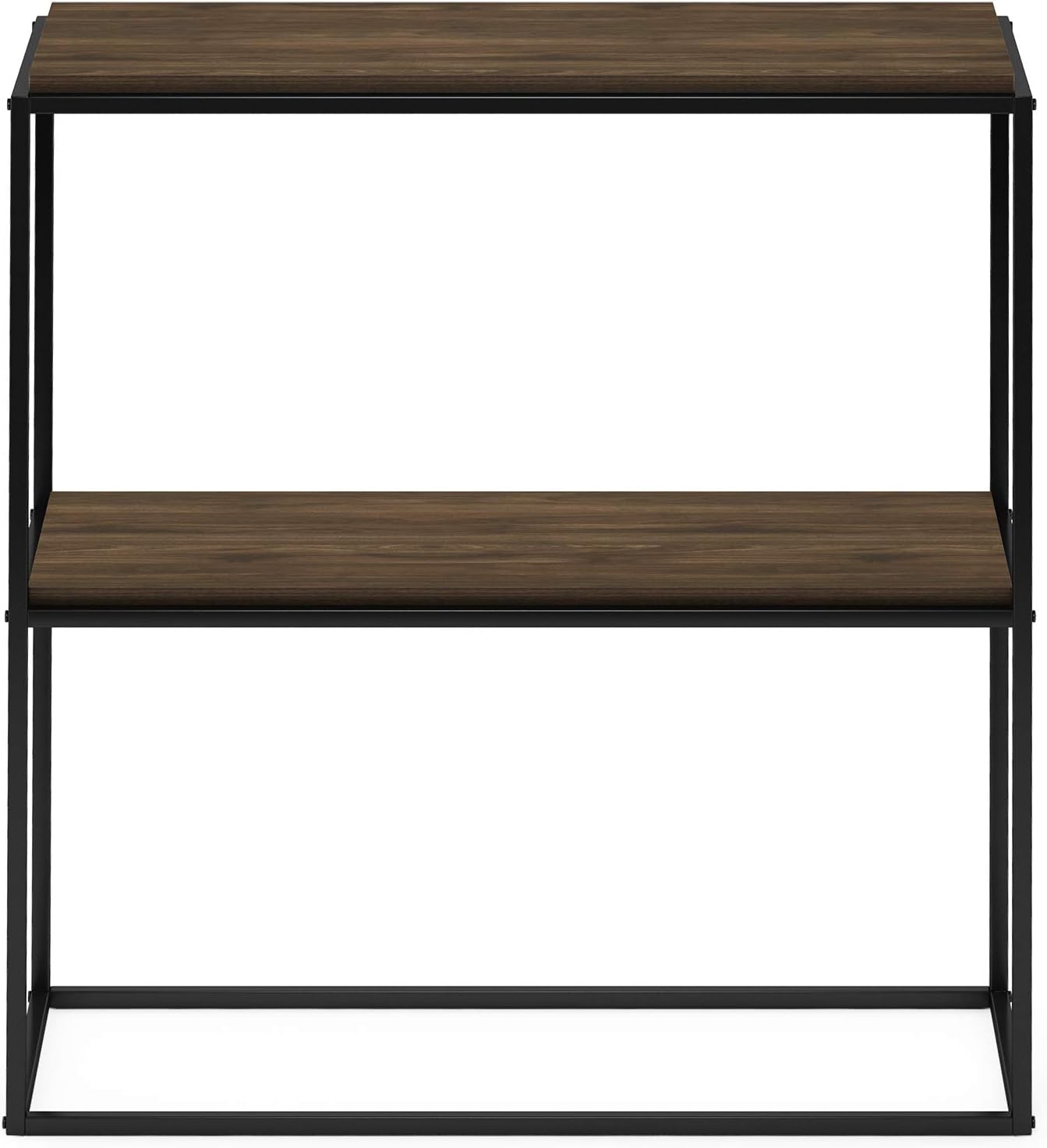 Furinno Moretti Modern Wide Stackable Metal Shelf, Columbia Walnut