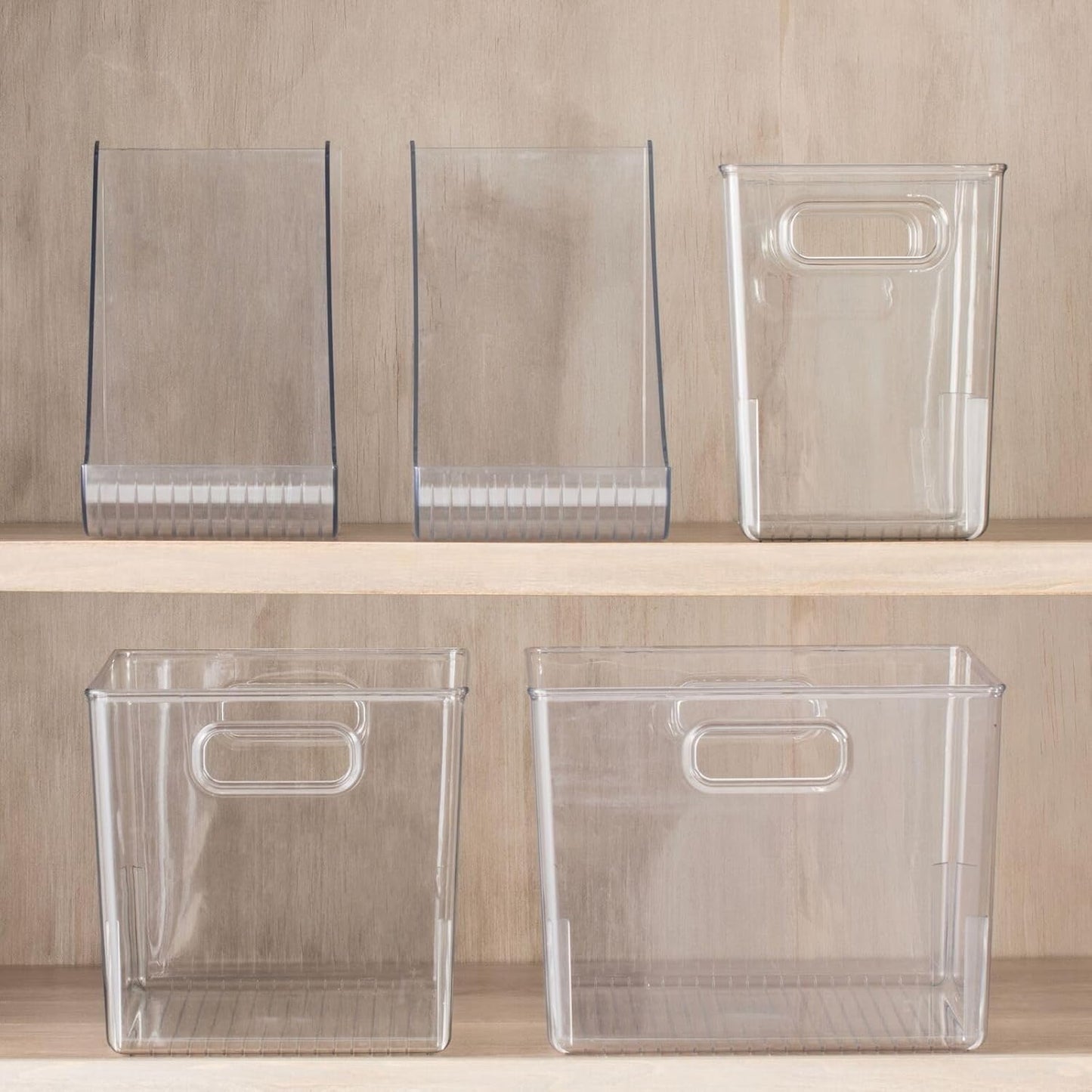 mDesign Plastic Storage Closet Organizer Bin, Container Bin for Entryway, Hallway, Linen, and Coat Closet - Organization for Clothing, Blankets, Toys, and Accessories, Ligne Collection, 4 Pack, Clear