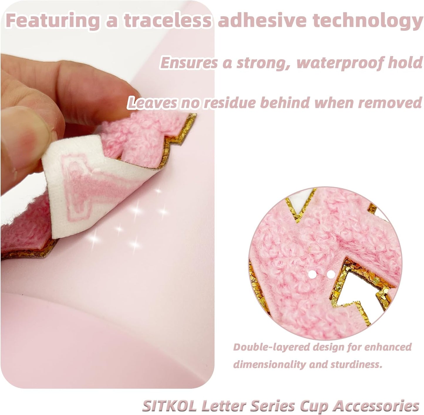 Cute Letter Charm Set Compatible with Owala Water Bottle 24 oz, 32 oz, 40 oz, Owala Kids, Owala Coffee Tumbler, Owala FreeSip – Includes Handle Strap, for Owala Accessories & Stanley Cup Accessories