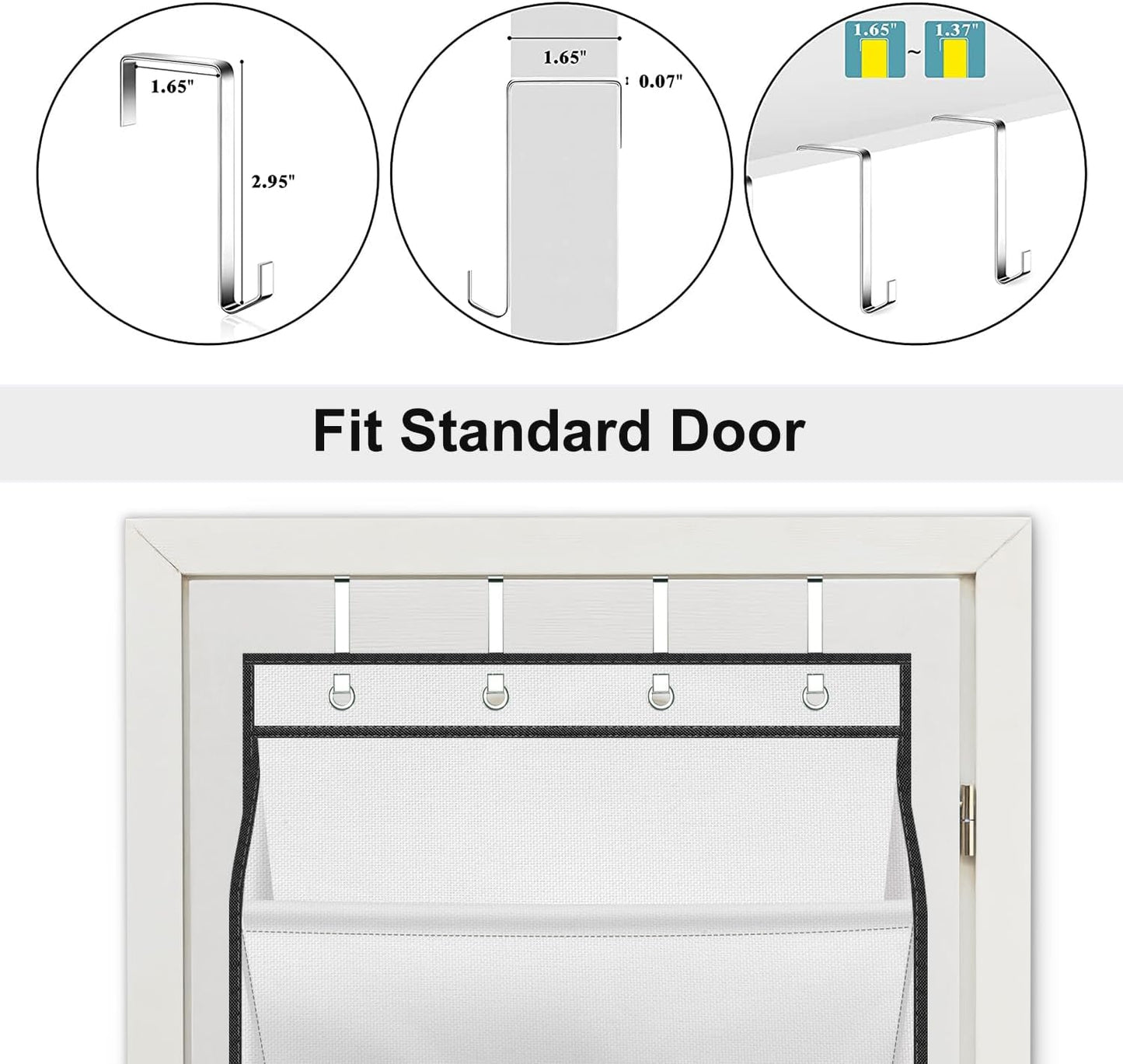 SLEEPING LAMB Over The Door Shoe Organizer for Closet, Kids Sneaker Storage for Hanging Shoe Rack for Door with Large Deep Pockets for Toddler, Girl, Baby Room Decor, White