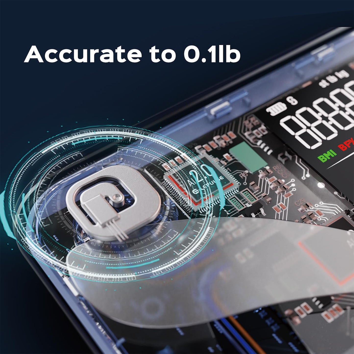 Smart Weight Scale with BMI Body Fat Muscle Mass, Lepulse Updated X-Shaped Electrode Scale for Body Weight and Fat Percentage, 13 Body Composition Scale Large Display, Digital Bathroom Scale with App