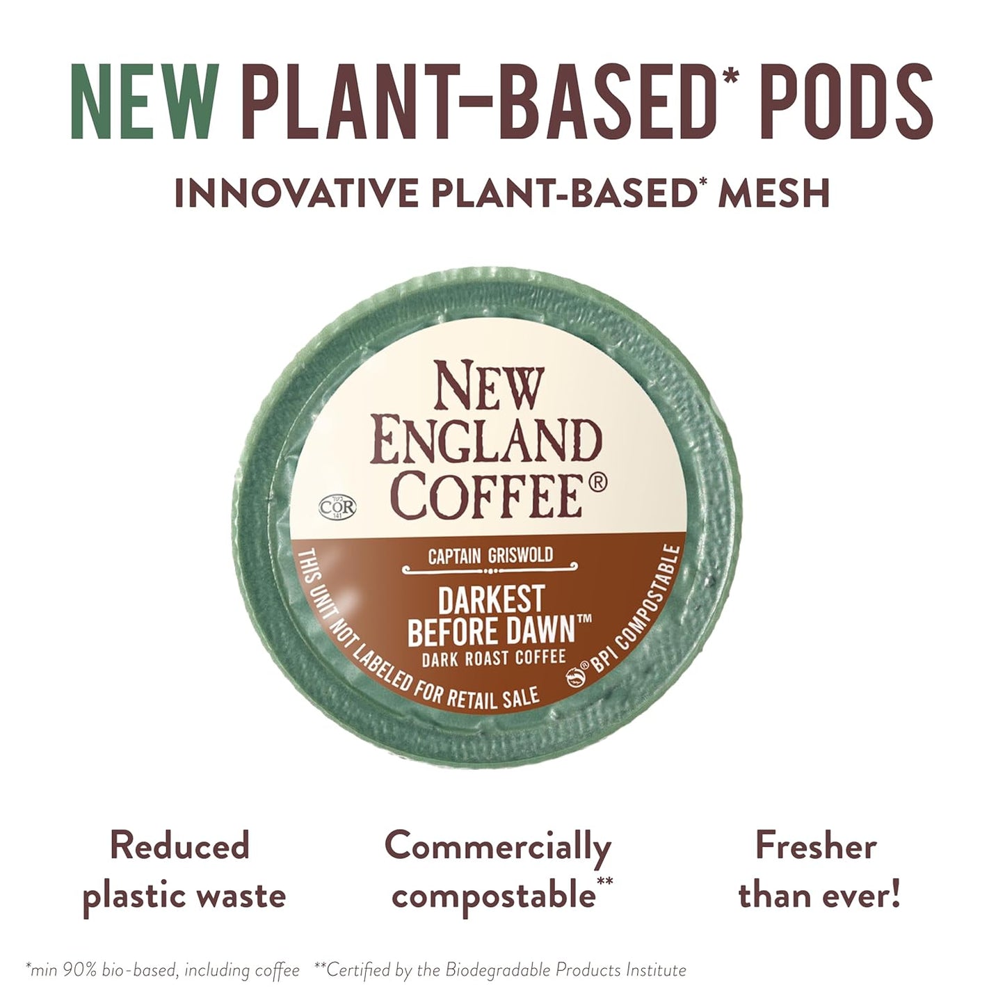 New England Coffee Darkest Before Dawn Dark Roast Single Serve Pods, 10ct Box (Pack of 1)