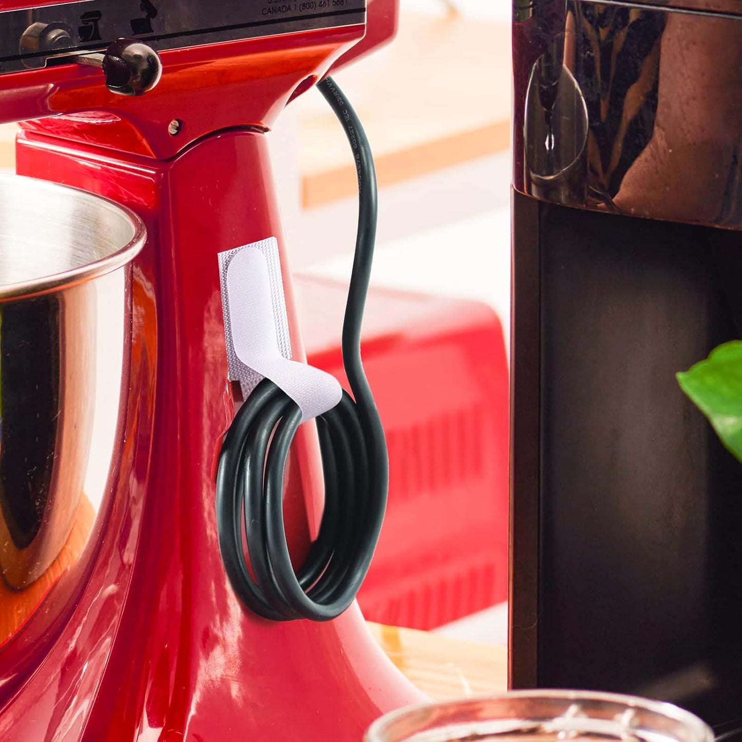 SUITMAT Cord Organizer for Appliances 18 Pack, Cable Organizer Cord Holder for Small Kitchen Appliances, Kitchenaid Stand Mixer Air Fryer Coffee Maker Pressure Cooker (White)