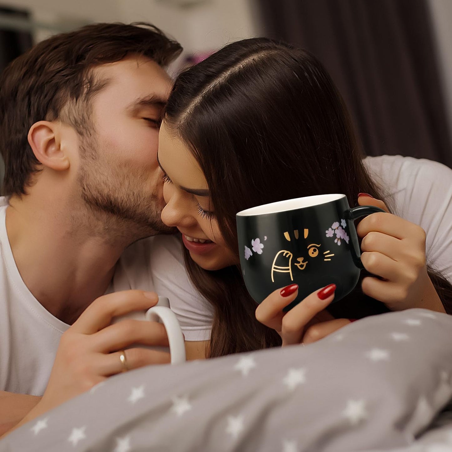 Coffee Mug Warmer & Cute Cat Mug Set, Electric Cup Warmer for Desk with Auto Shut Off, 4 Temperature Setting & 8h Timer Smart Tea Beverage Warmer for Coffee Office, Ideal for Men Women Birthday Gifts