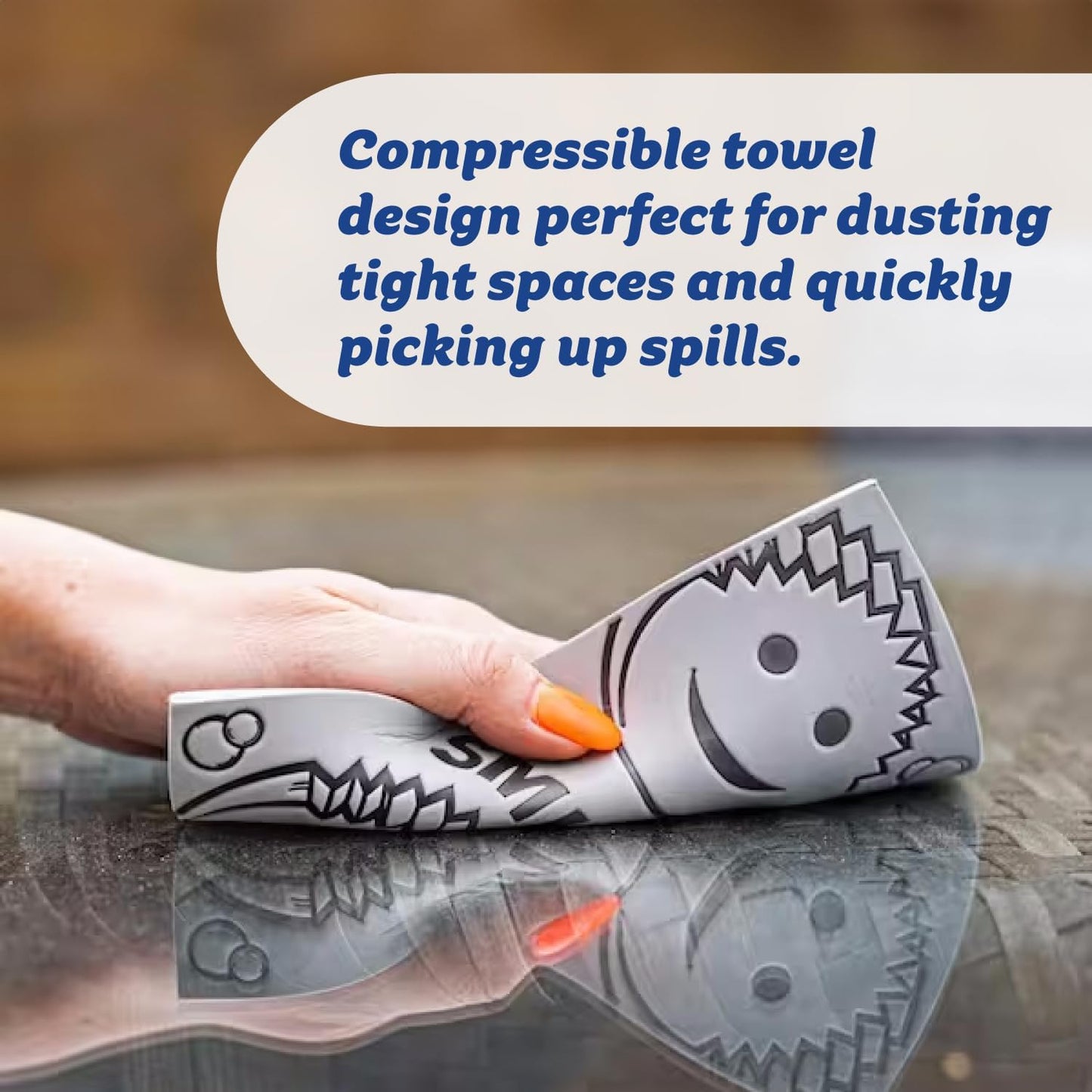 Scrub Daddy Damp Duster Towel - Durable Sponge-Like Dust Cleaner for Multisurface Dusting, Picking Up Pet Hair, Dirt & Grime of All Kinds - Reusable, Soft, Flexible, Absorbent Cleaning Supplies (2ct)