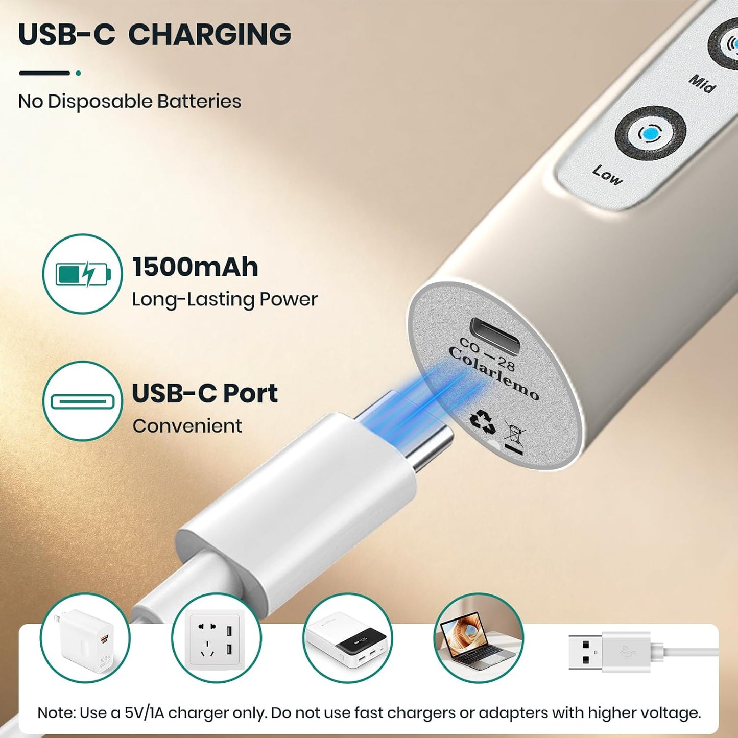 Milk Frother Handheld Rechargeable with Stand, Frother Wand Drink Mixer Electric Whisk for Coffee, Detachable With 3 Stainless Whisks, Hand Mixer for Lattes, Cappuccino, Matcha, Egg, Beige