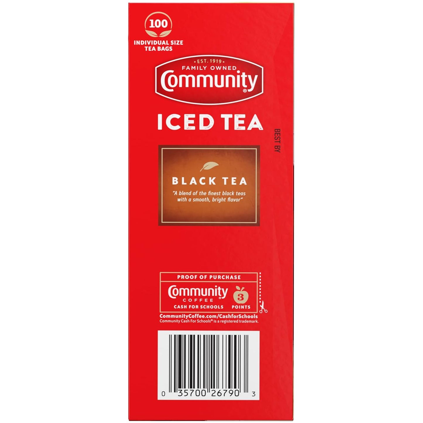 Community Coffee Porch Breeze Orange Pekoe Cut Black Tea Bags, Individual Cup Size, 100 Count (Pack Of 12)