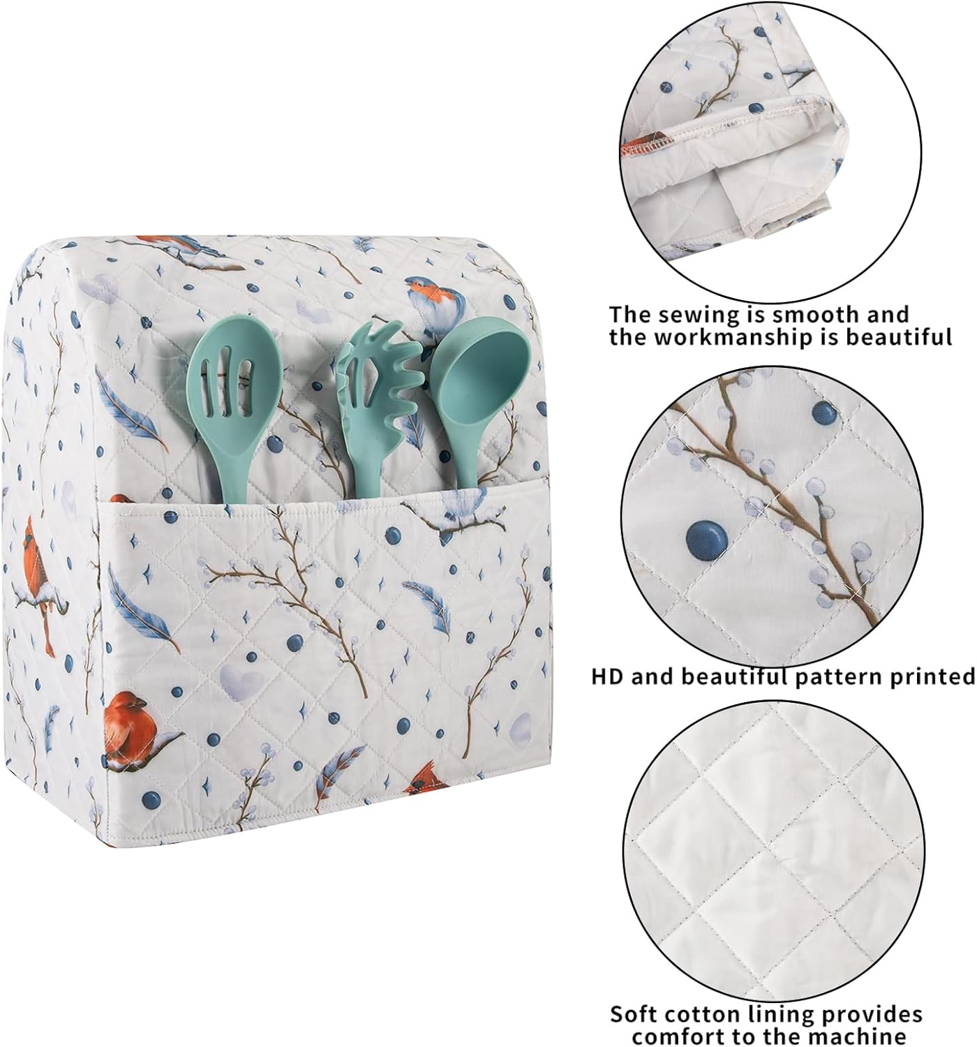 Kitchen Aid Mixer Cover Compatible with 6-8 Quarts Kitchen Aid/Hamilton Stand Mixer/Tilt Head & Bowl Lift Model,Flower Print Mixer Cover Pioneer Woman Kitchen Accessories,Kitchen Aid Mixer Accessories