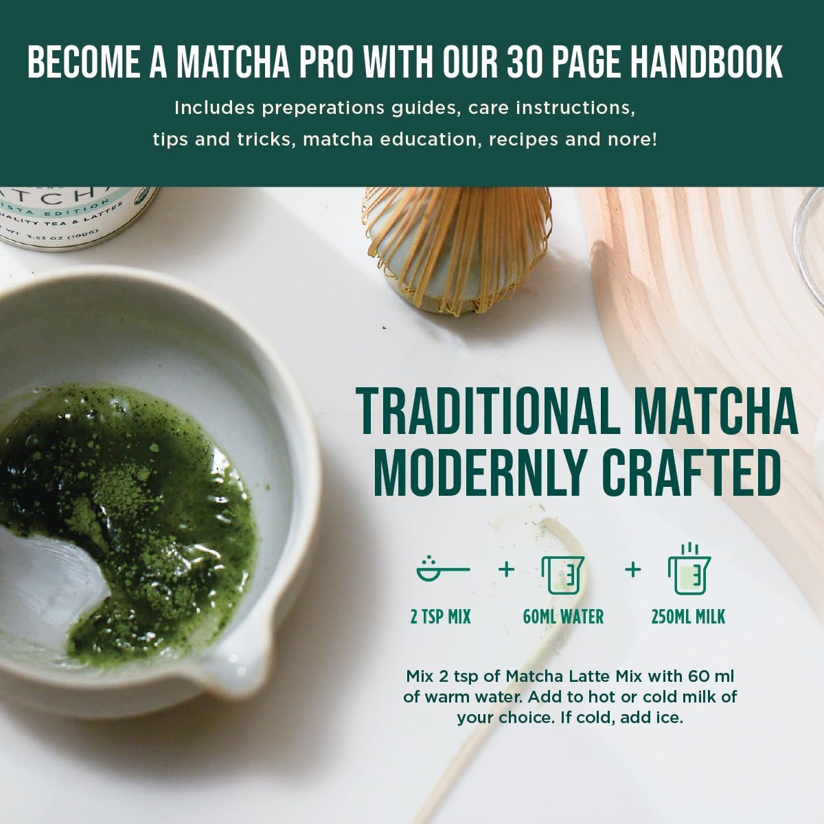 Jade Leaf Matcha - Complete Matcha Whisk Set - Ceremonial Gift Set Includes: Bamboo Matcha Whisk & Scoop, Stainless Steel Sifter, Stoneware Bowl & Whisk Holder, and Prep Guide