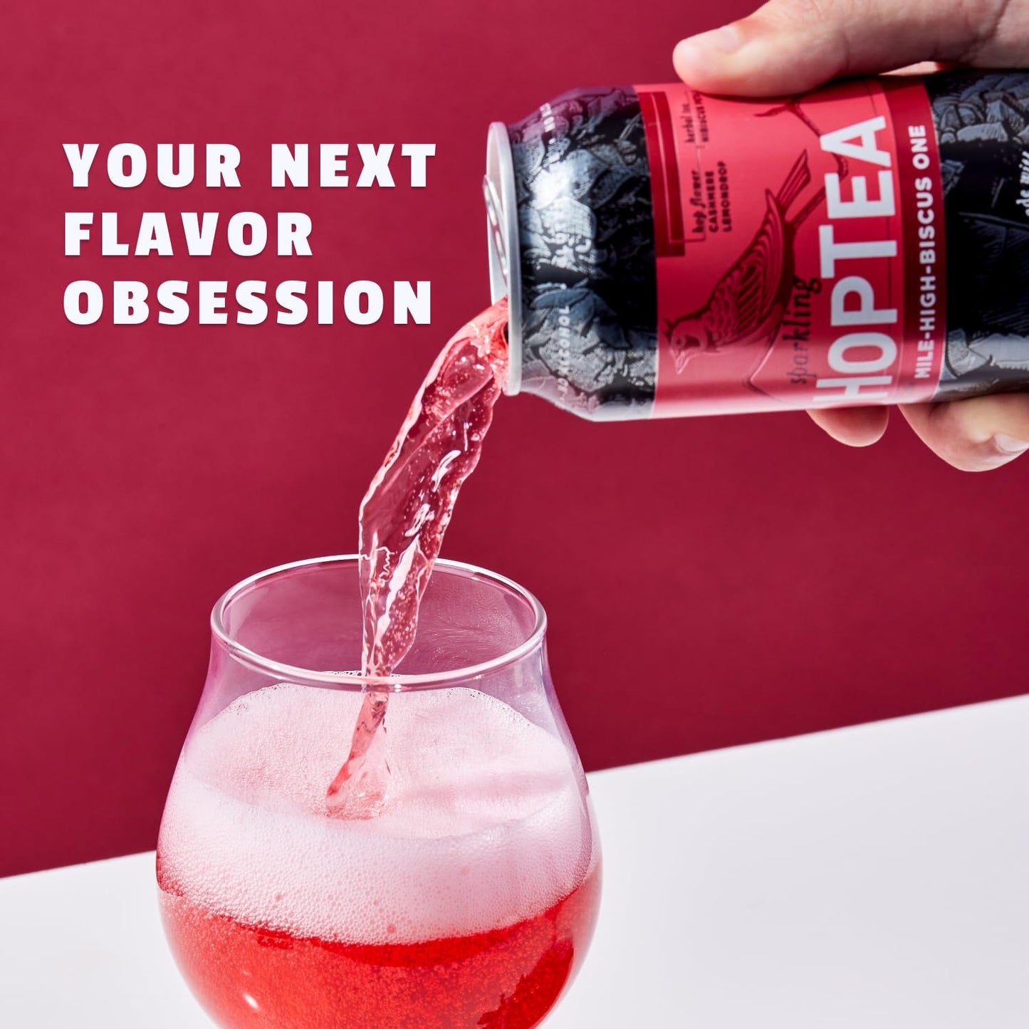 HOPLARK Sparkling HopTea – Hibiscus Tea with Lemondrop and Cashmere Hops – Tart Botanical Sparkling Tea – Zero Calorie – Caffeine Free – 12 Pack 16oz Cans - The Mile High Biscus One