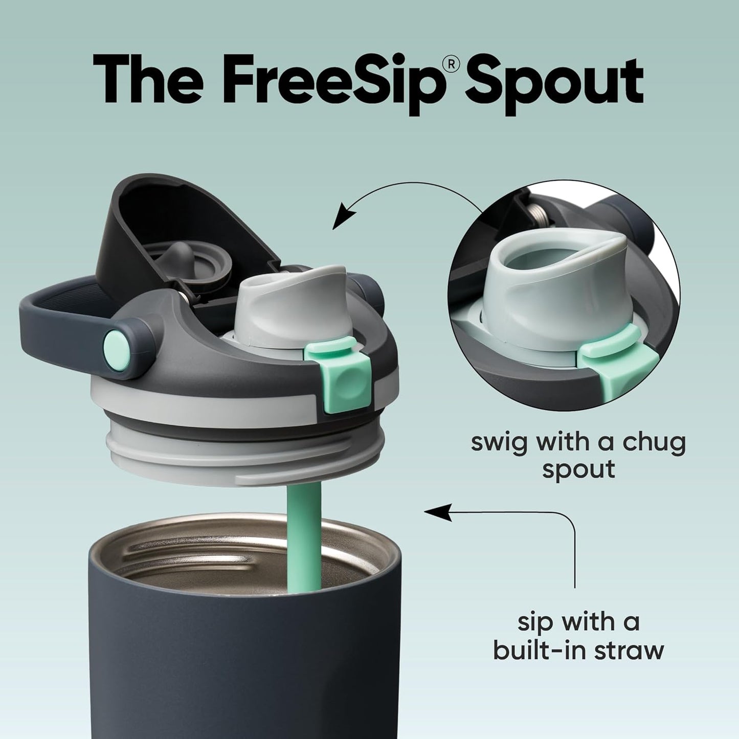 Owala FreeSip Sway Insulated Stainless Steel Water Bottle with Two-Way Spout, Built-In Straw and Bucket Handle, Made for Travel, School, and Sports, 30oz, BPA Free, Leak Proof, Foggy Tide