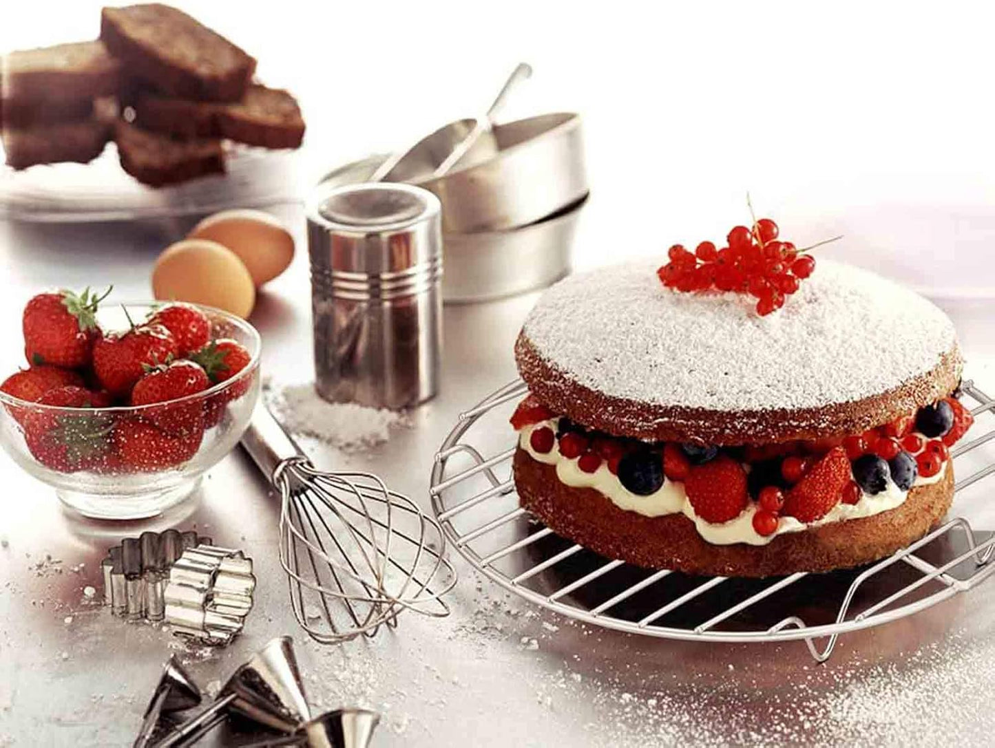 TeamFar Round Cooling Rack Set of 2, 9 Inch Round Baking Steaming Roasting Rack Set Stainless Steel, Healthy & Dishwasher Safe, Mirror Finish & Rust Free