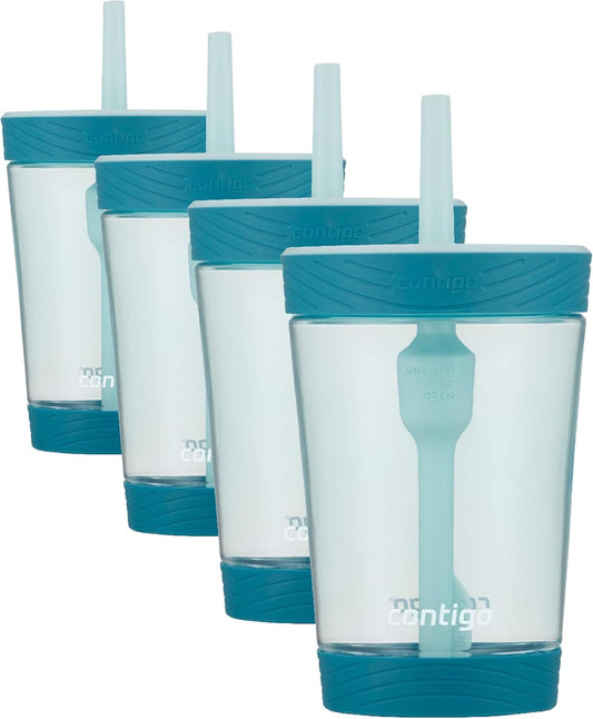 Contigo Kids Spill-Proof Tumbler with Straw 14oz. Honeydew (Pack of 4)