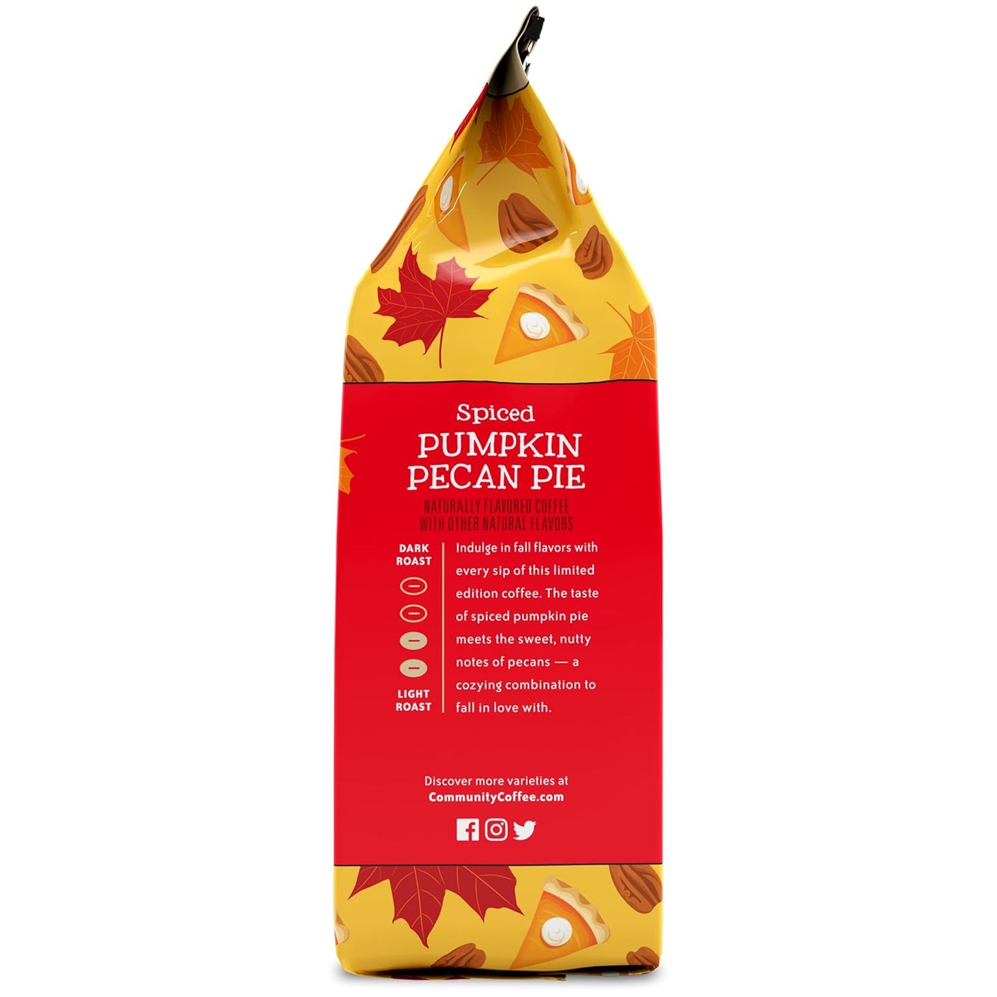 Community Coffee Spiced Pumpkin Pecan Pie Flavored Ground Coffee, Limited Edition, Medium Roast, 11 oz Bag (Pack of 1)