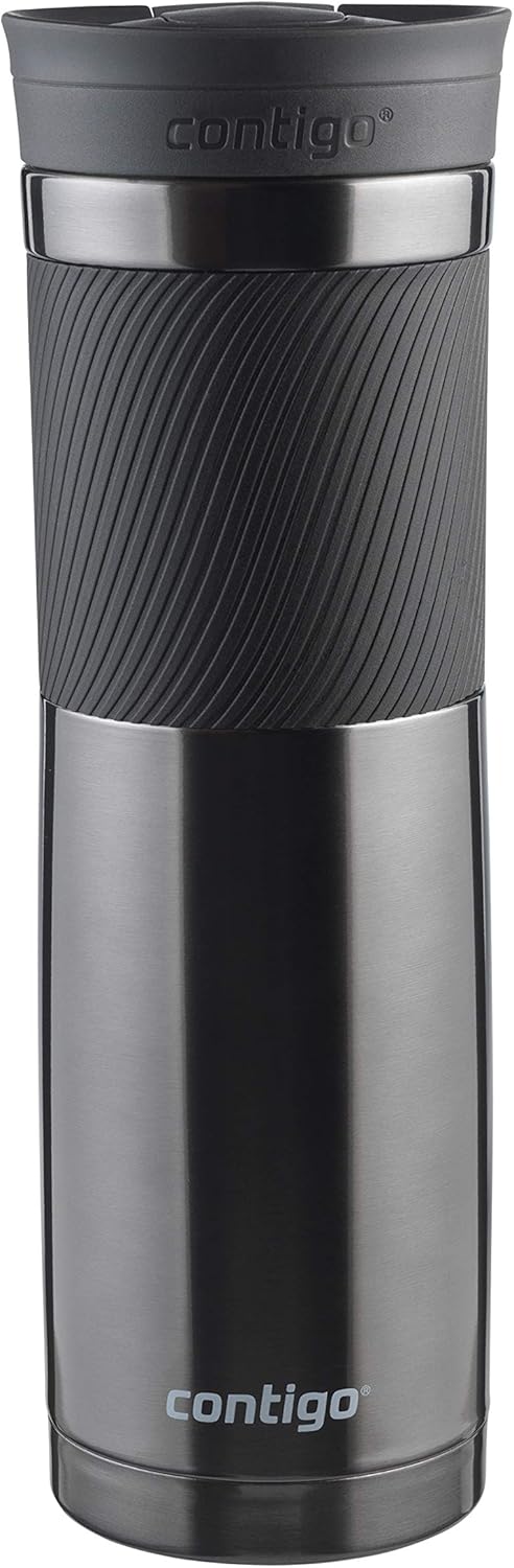 Contigo Byron Snapseal Travel Mug, Stainless Steel Thermal mug, vacuum flask, leakproof tumbler, coffee mug with BPA free Easy-Clean Lid, 720 ml, Gunmetal