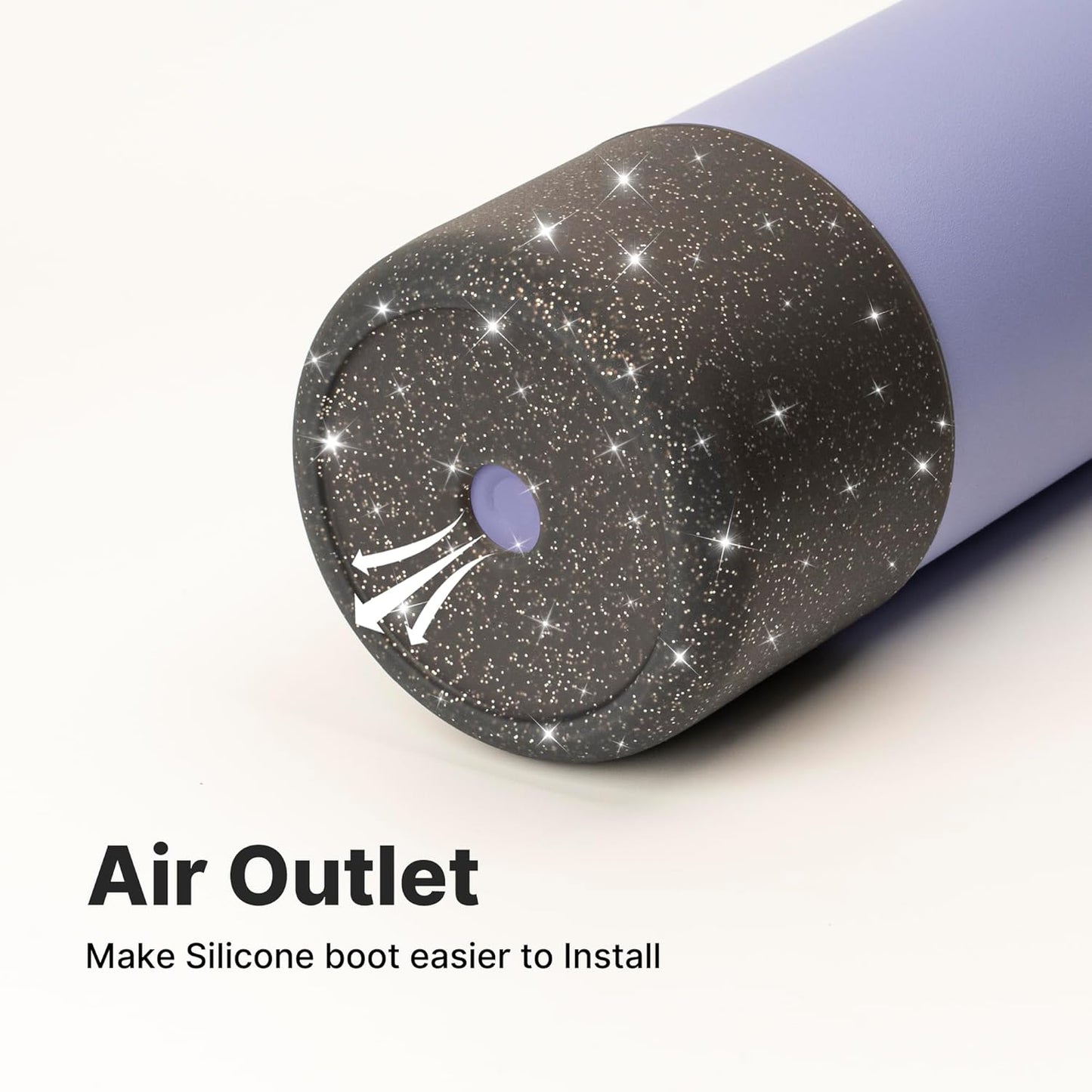 Silicone Boot for Owala 24 oz Water Bottles, Anti-Slip Protective Sleeve Bottom Protector for Owala Twist & FreeSip & Flip Stainless Steel Water Bottle (Glitter Black)