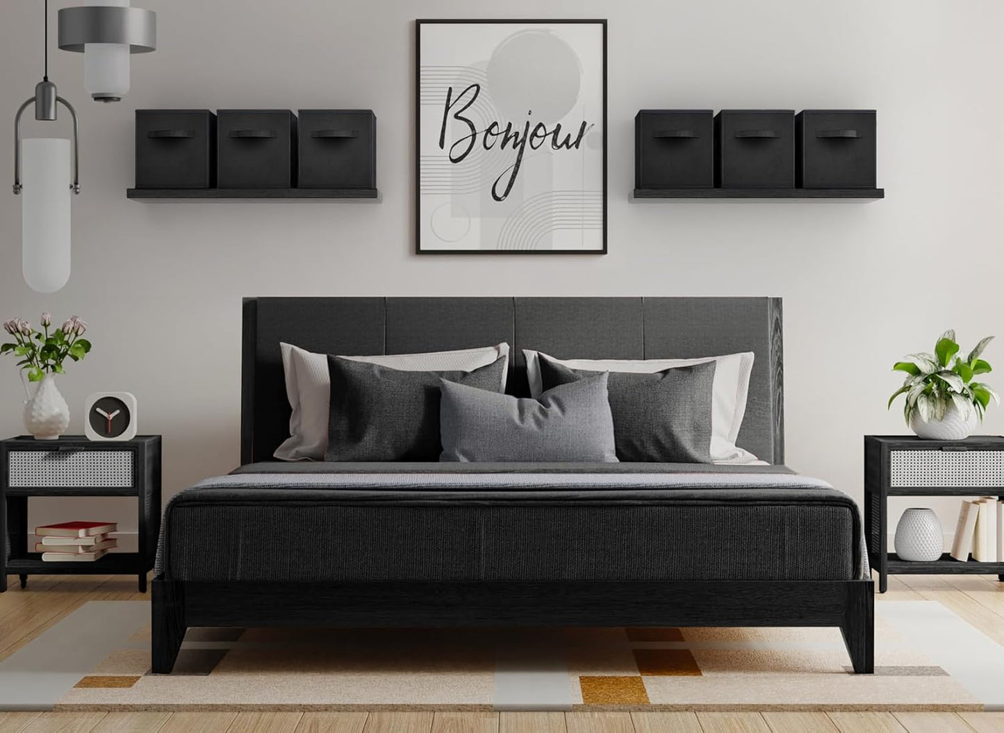 Sorbus Foldable Storage Cubes - 6 Pack, 11 Inch, Black, Fabric, Foldable, Storage and Organization, Versatile Use, Collapsible Storage, Lightweight and Durable