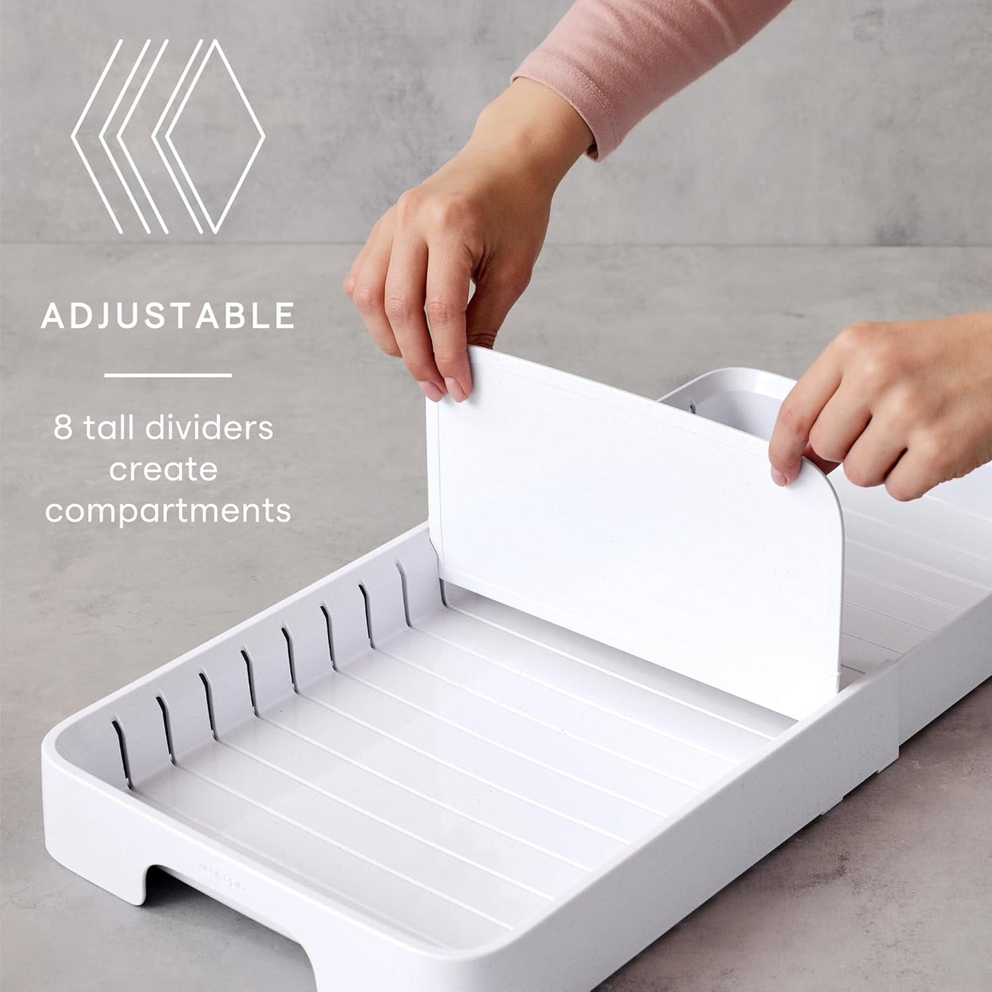 YouCopia StoraLid Expandable Food Container Lid Organizer with Tall Dividers, 40 Lid, Premium Edition