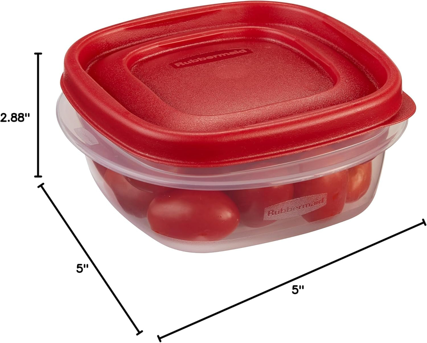 Rubbermaid Easy Find Lids Food Storage Containers, 1.25 Cup, Racer Red, 4-Piece Set