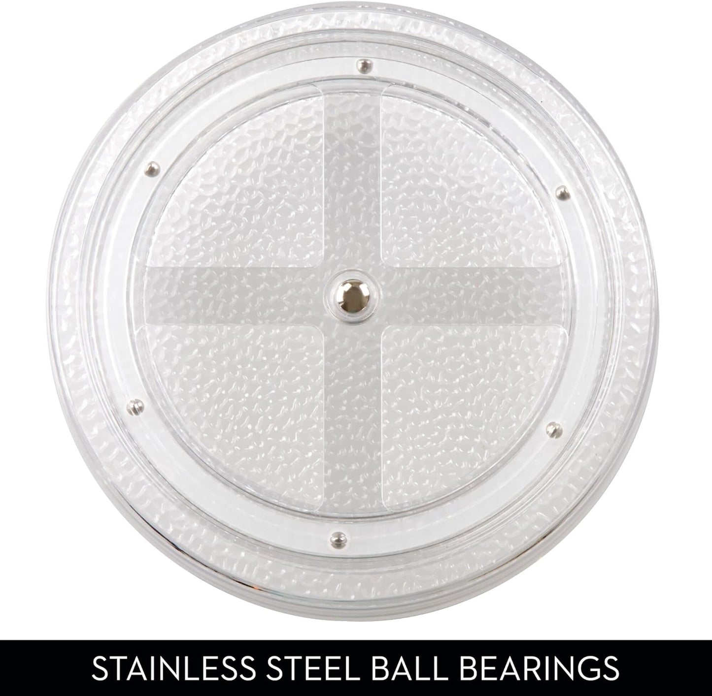 iDesign The Rain Collection Lazy Susan Turntable Organizer, 9" x 9" x 1.5", Clear