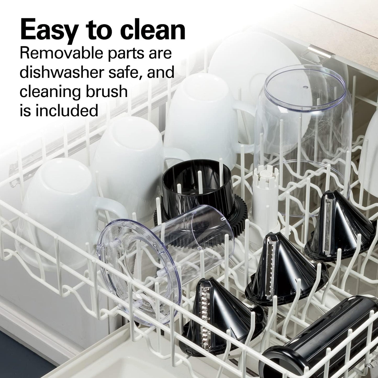 Hamilton Beach 3-in-1 Electric Vegetable Spiralizer for Veggie Noodles, Zoodle Maker & Slicer With 3 Cutting Cones for Spaghetti, Linguine, and Ribbons, 6-Cups, Black (70930)