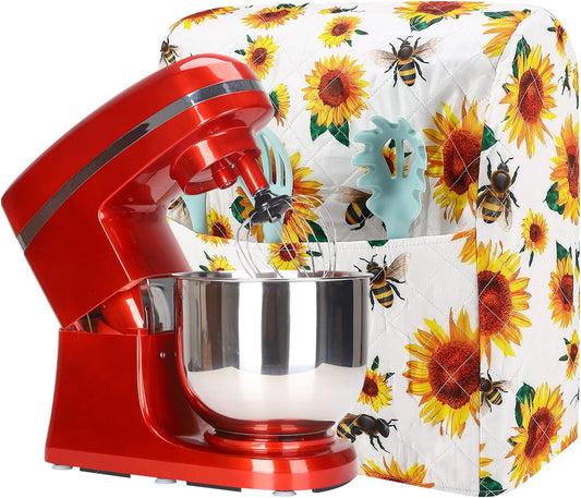 Stand Mixer Cover,Sunflower Kitchen Mixer Cover Compatible With 5-8 Qt Kitchenaid Hamilton Mixers,Sunflower Bee Spring Summer Yellow Kitchen Decoration,Pioneer Woman Kitchen Aid Mixer Assecories
