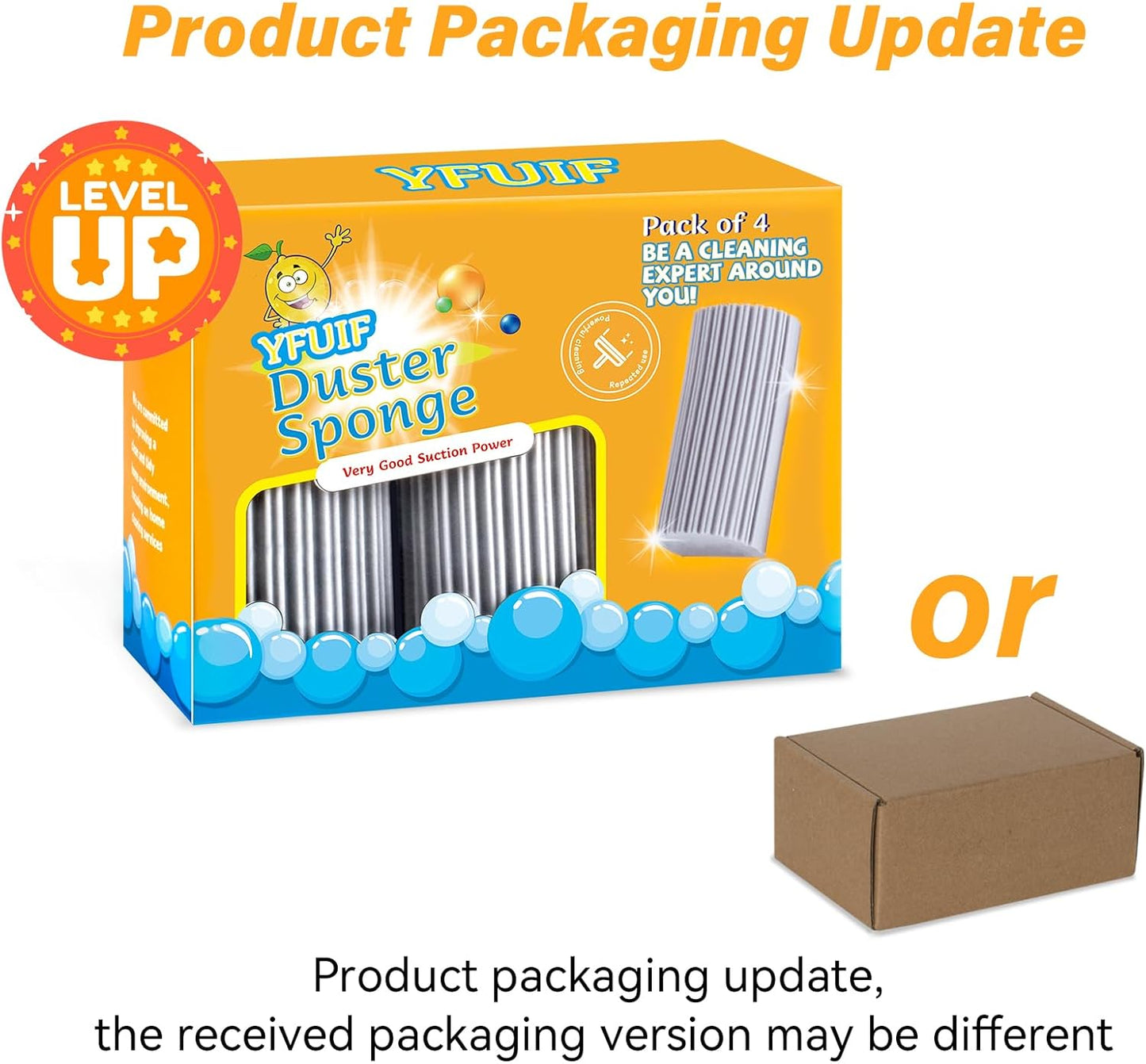 4 Pack Damp Clean Duster Sponge, Magic Sponge Eraser for Household Cleaning, Reusable Dusters Cleaning Supplies for Housekeeping, Dish, Blinds, Glass, Baseboards,Window Track Grooves and Faucets