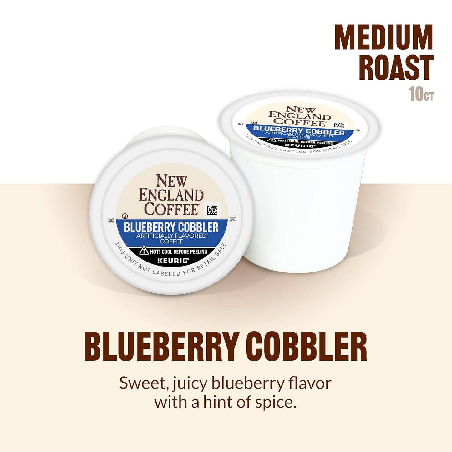 New England Coffee Blueberry Cobbler Medium Roast Single Serve Pods, 10ct Box (Pack of 1)