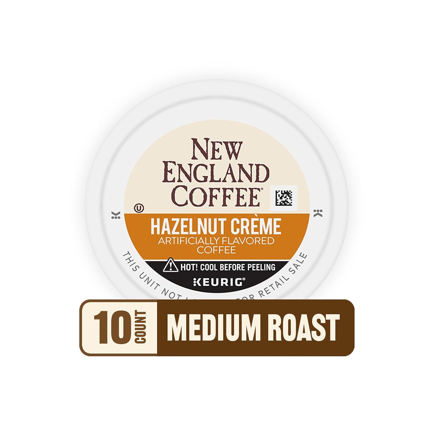 New England Coffee Hazelnut Crème Medium Roast Single Serve Pods, 10ct Box (Pack of 1)
