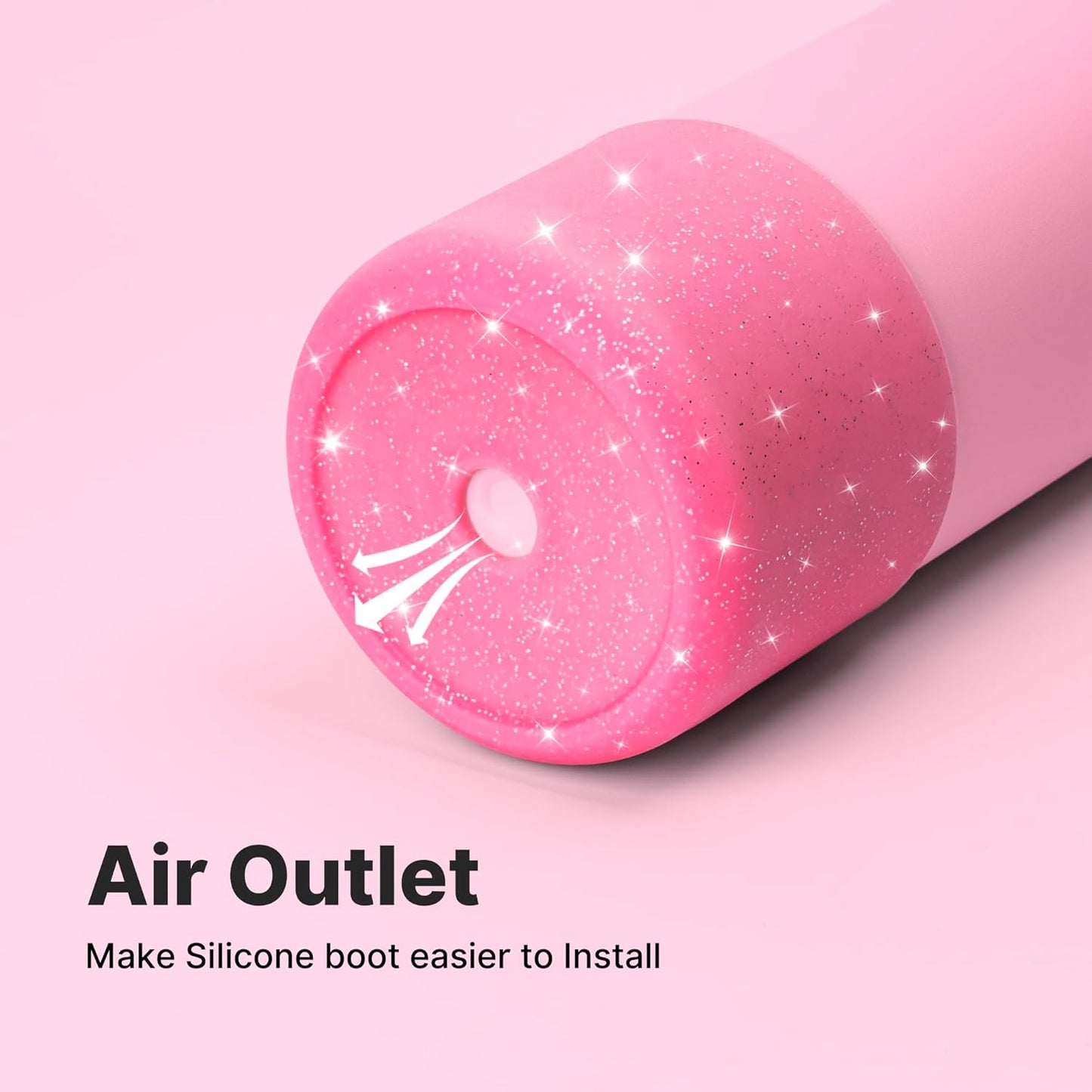 Silicone Water Bottle Boot for Owala 32 oz, Anti-Slip Protective Sleeve for Owala Twist & FreeSip & Flip Stainless Steel Water Bottle, Boot Bottom Base (Glitter Rose Red)