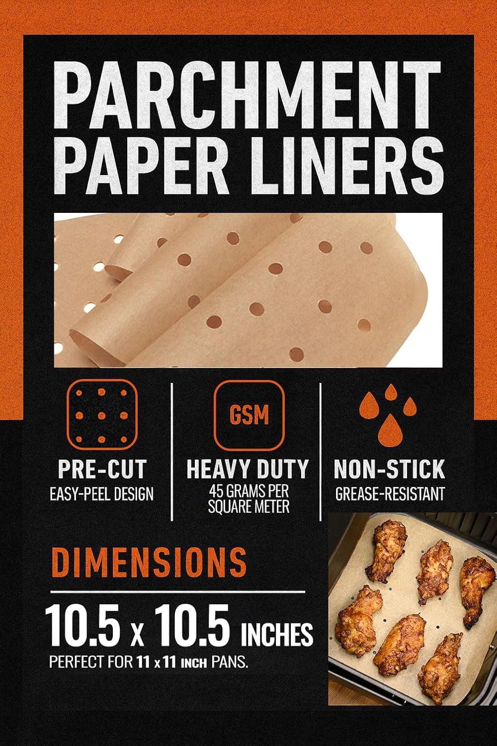 Air Fryer Unbleached Parchment Paper Sheets for Ninja Combi All-in-One Multicooker 14-in-1 SFP701 Airfryer Oven and Slow Cooker, Perforated Liners 100pcs Pre-Cut Square Accessories, Basket Protectors