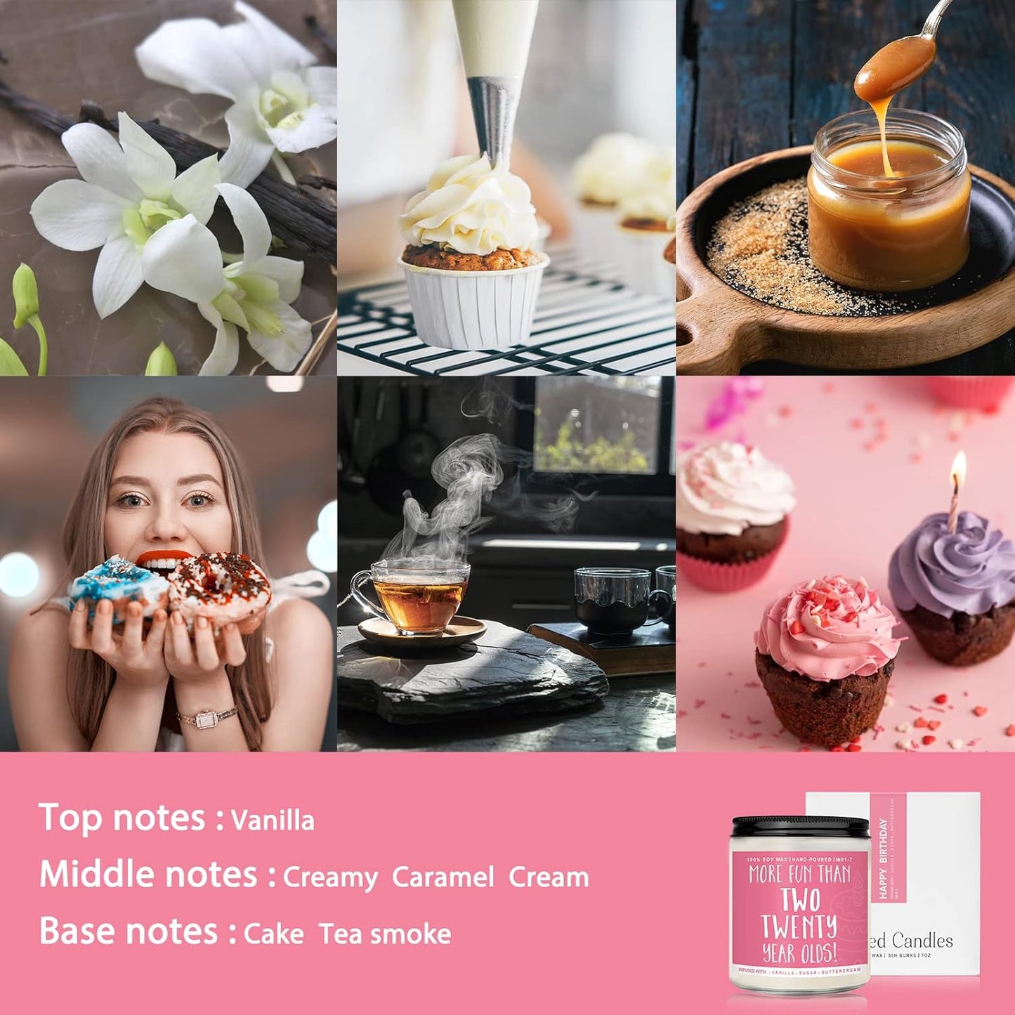 40th Birthday Gifts for Women, Perfect Birthday Present, Funny Presents for Mom, Friends, Wife, Sister, 7oz Vanilla Cream-Scented Candle