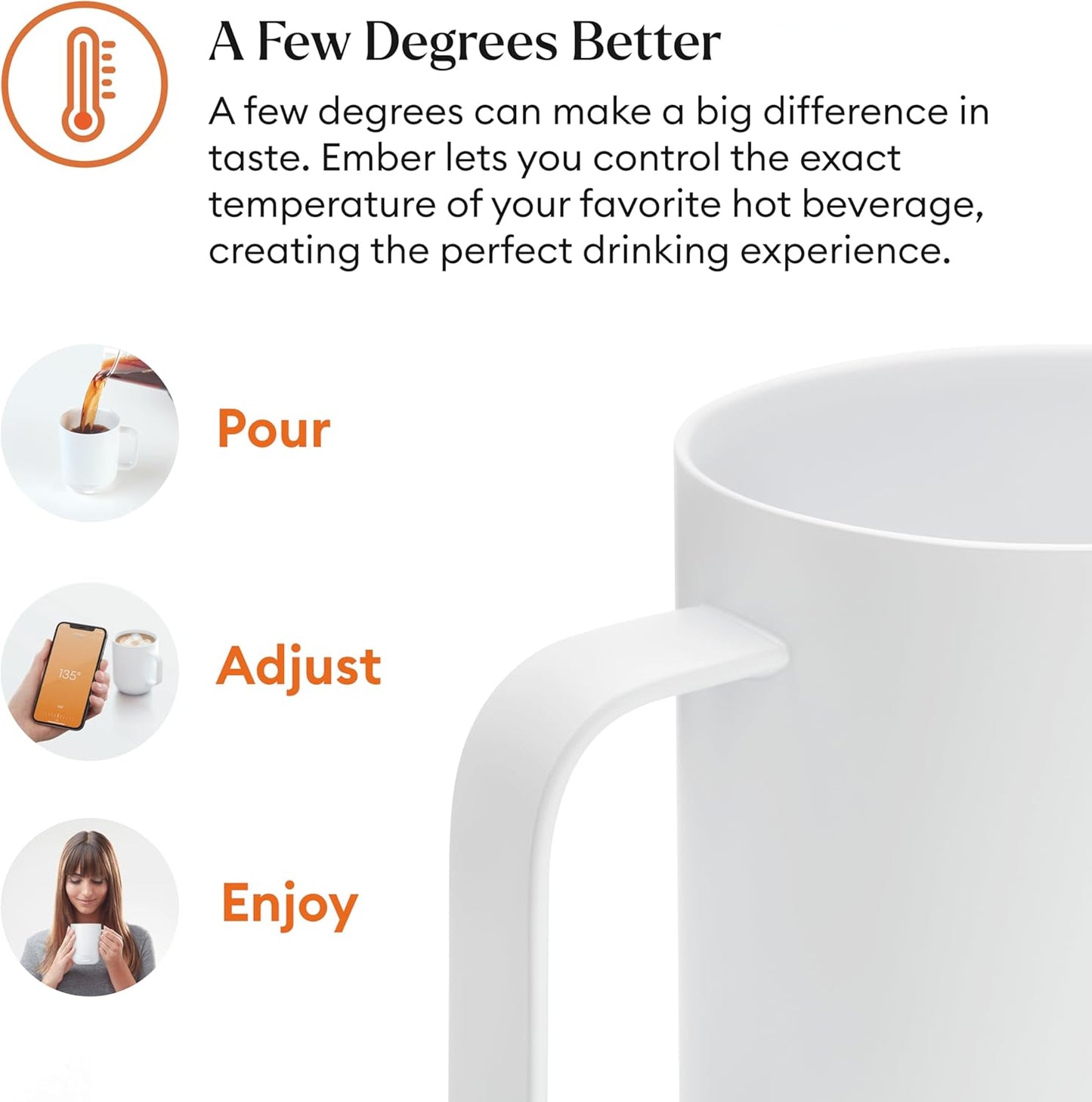 Ember Temperature Control Smart Mug 2, 14 Oz, App-Controlled Heated Coffee Mug with 80 Min Battery Life and Improved Design, White