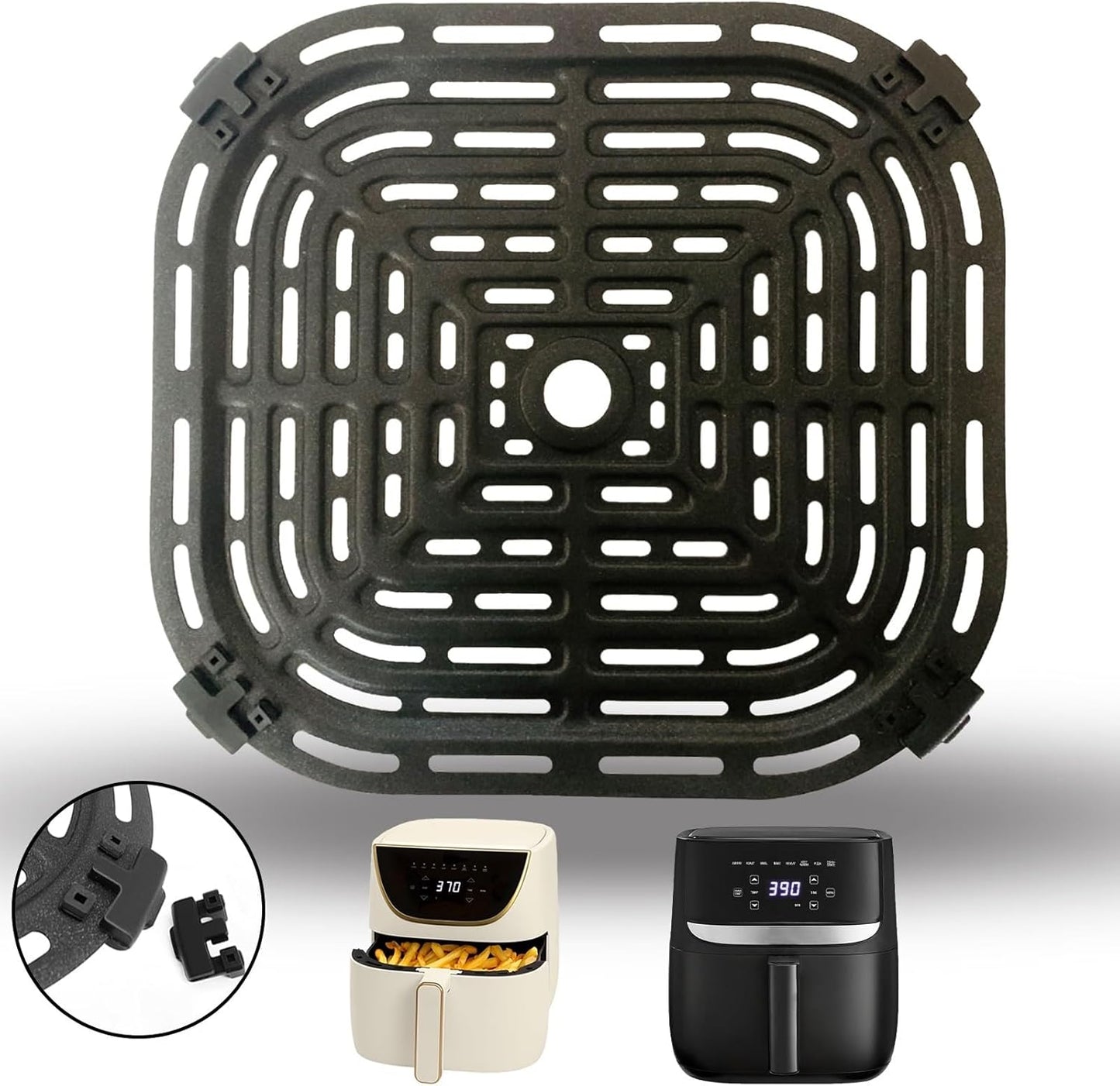 6QT Air Fryer Grill Pan for Bella Pro Series/Paris Hilton Air Fryers, Upgraded Air Fryer Grill Crisper Plate Rack Tray Insert Grate Grid Shelf for 6QT Paris Hilton Air Fryer, Dishwasher Safe