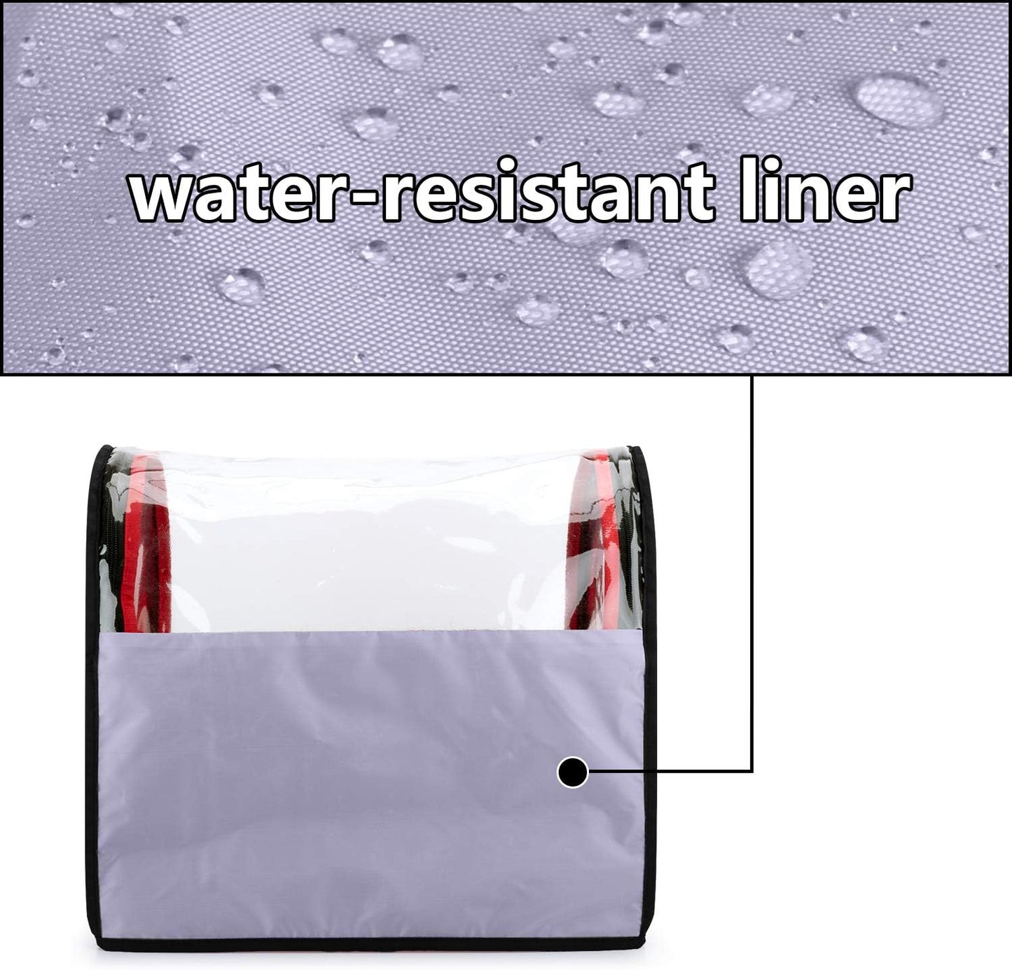 Yarwo 2026 Upgraded Stand Mixer Cover Compatible with 6-8 qt KitchenAid Mixer, Visible Dust Cover with Multiple Pockets for Extra Kitchen Accessories, Red