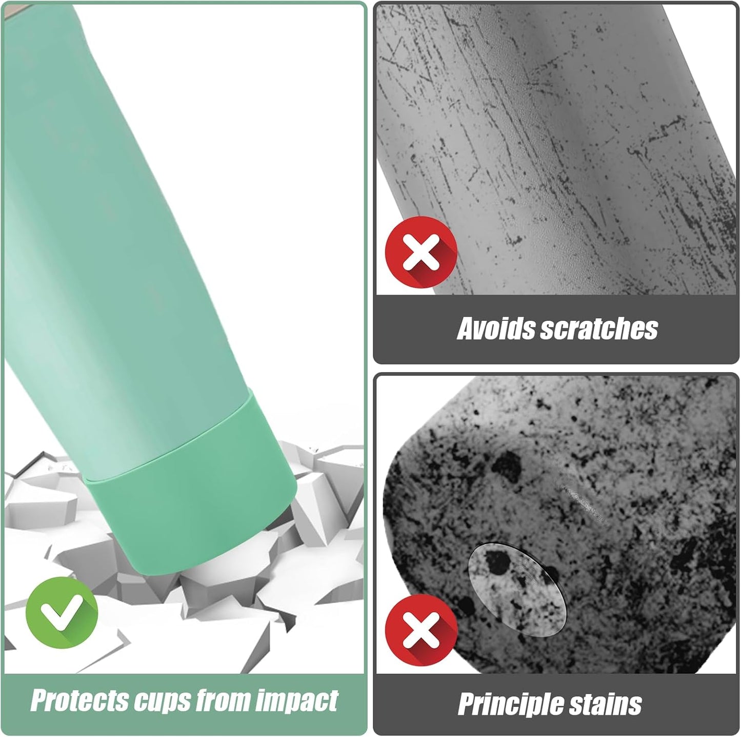 Mity rain 2PCS Protective Silicone Boots for Owala 30oz & 40oz FreeSip Sway Bottles & Tumblers - Accessories for owala, Enhances Stability & Prevents Scratches (Eucalyptus & Lvory)