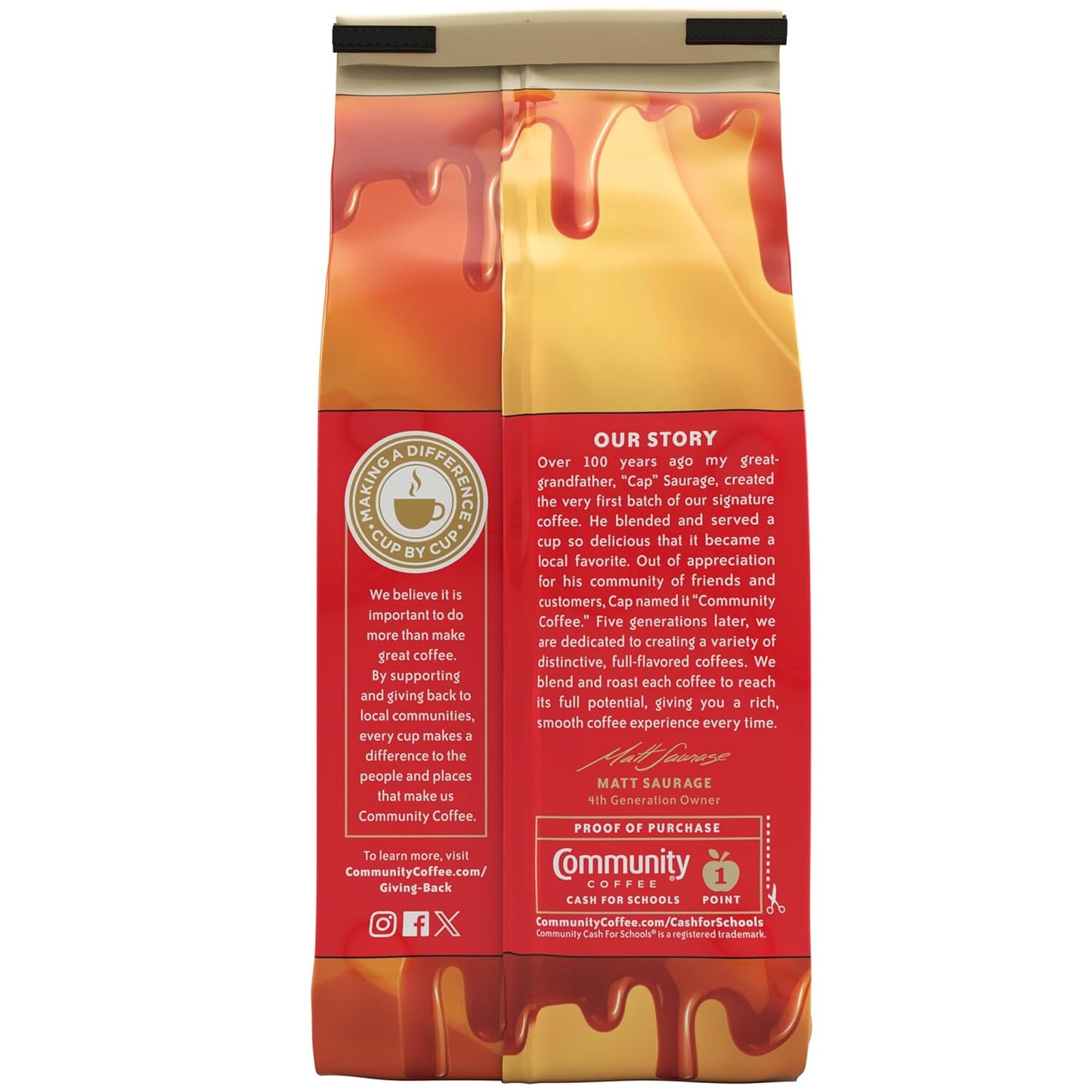 Community Coffee Caramel Cookie Butter Flavored 72 Ounces, Medium Roast Ground Coffee, 12 Ounce Bag (Pack of 6)