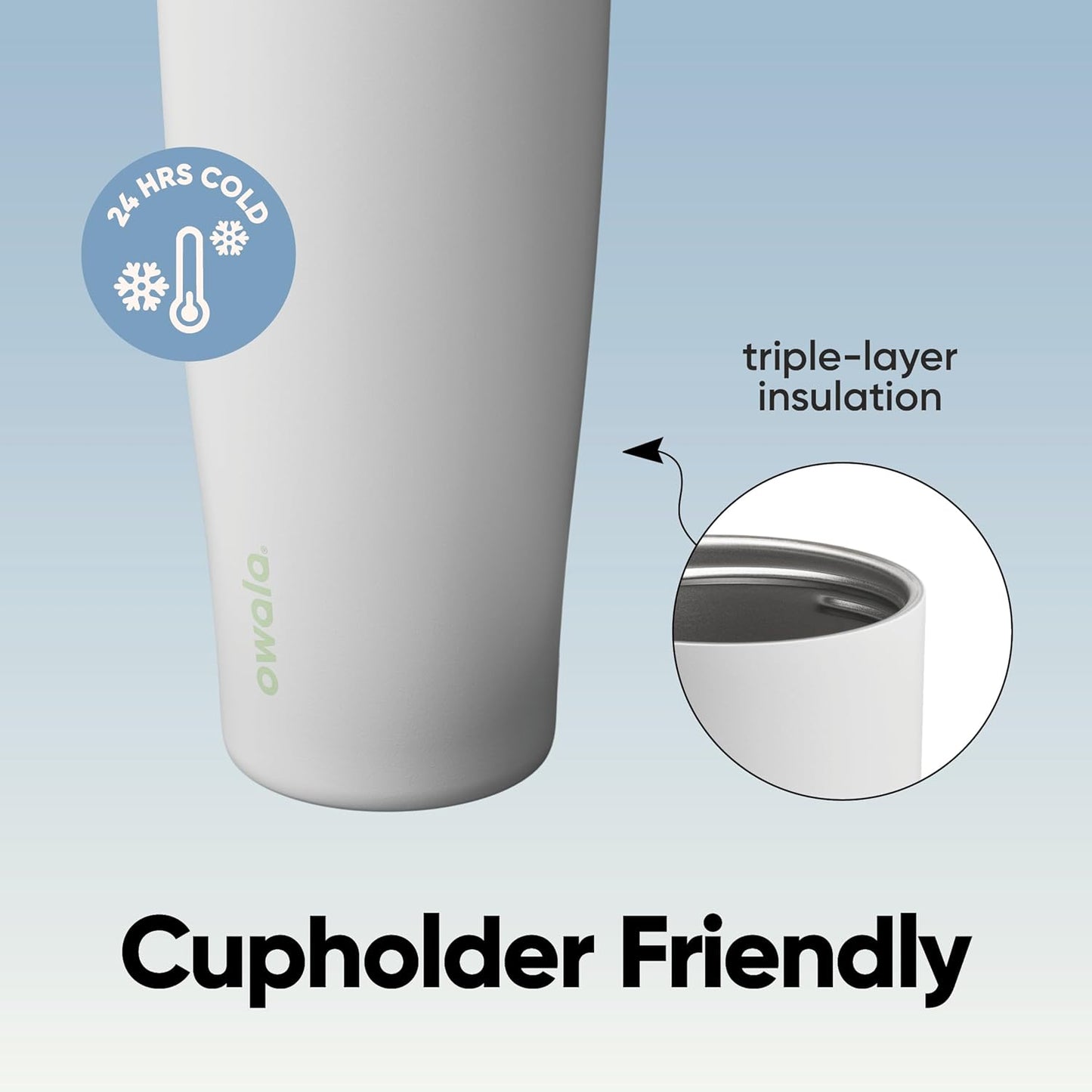 Owala FreeSip Sway Insulated Stainless Steel Water Bottle with Two-Way Spout, Built-In Straw and Bucket Handle, Made for Travel, School, and Sports, 40oz, BPA Free, Leak Proof, Iced Breeze