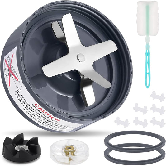 12 Pieces Blade Replacement Parts for NutriBullet Blender Extractor Cross Blade, Gear Rubber Gasket and Shock Pad Compatible with NutriBullet 600W & Pro 900W series