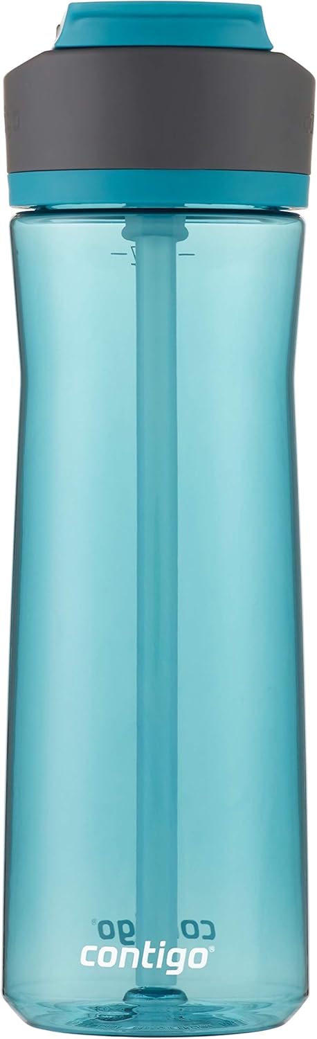 Contigo Ashland 2.0 Leak-Proof Water Bottle with Lid Lock and Angled Straw, Dishwasher Safe, Interchangeable Lid, 24oz, Juniper