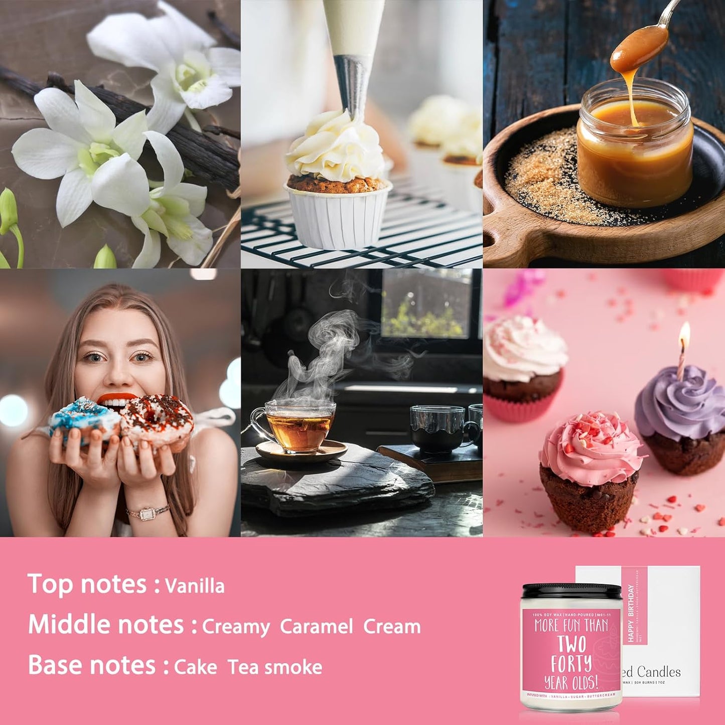 80th Birthday Gifts for Women, Perfect Birthday Present, Funny Presents for Mom, Friends, Wife, Sister, 7oz Vanilla Cream-Scented Candle