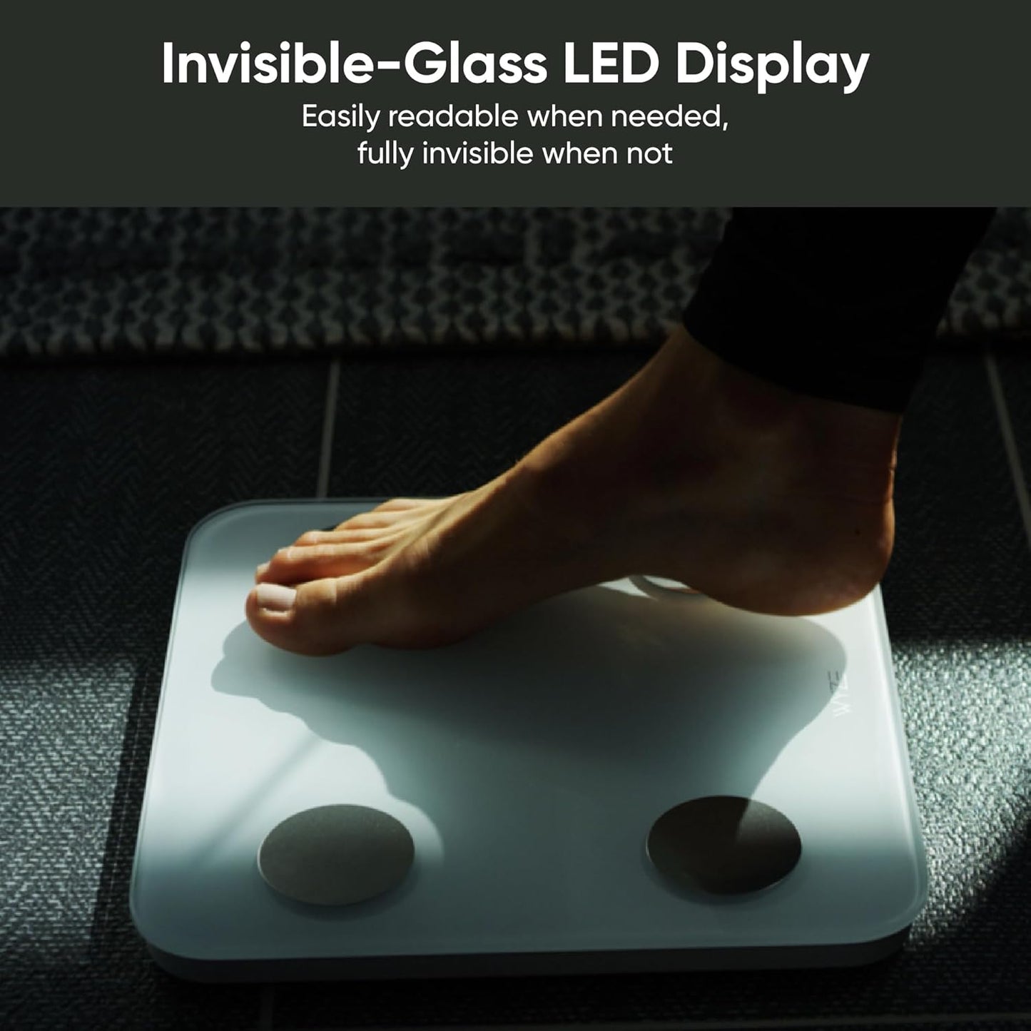 Wyze Scale S, Scale for Body Weight, Digital Bathroom Scale for Body Fat, BMI, Muscle, Heart Rate, Body Composition Analyzer with App, Batteries Included, Bluetooth, 400 lb, White