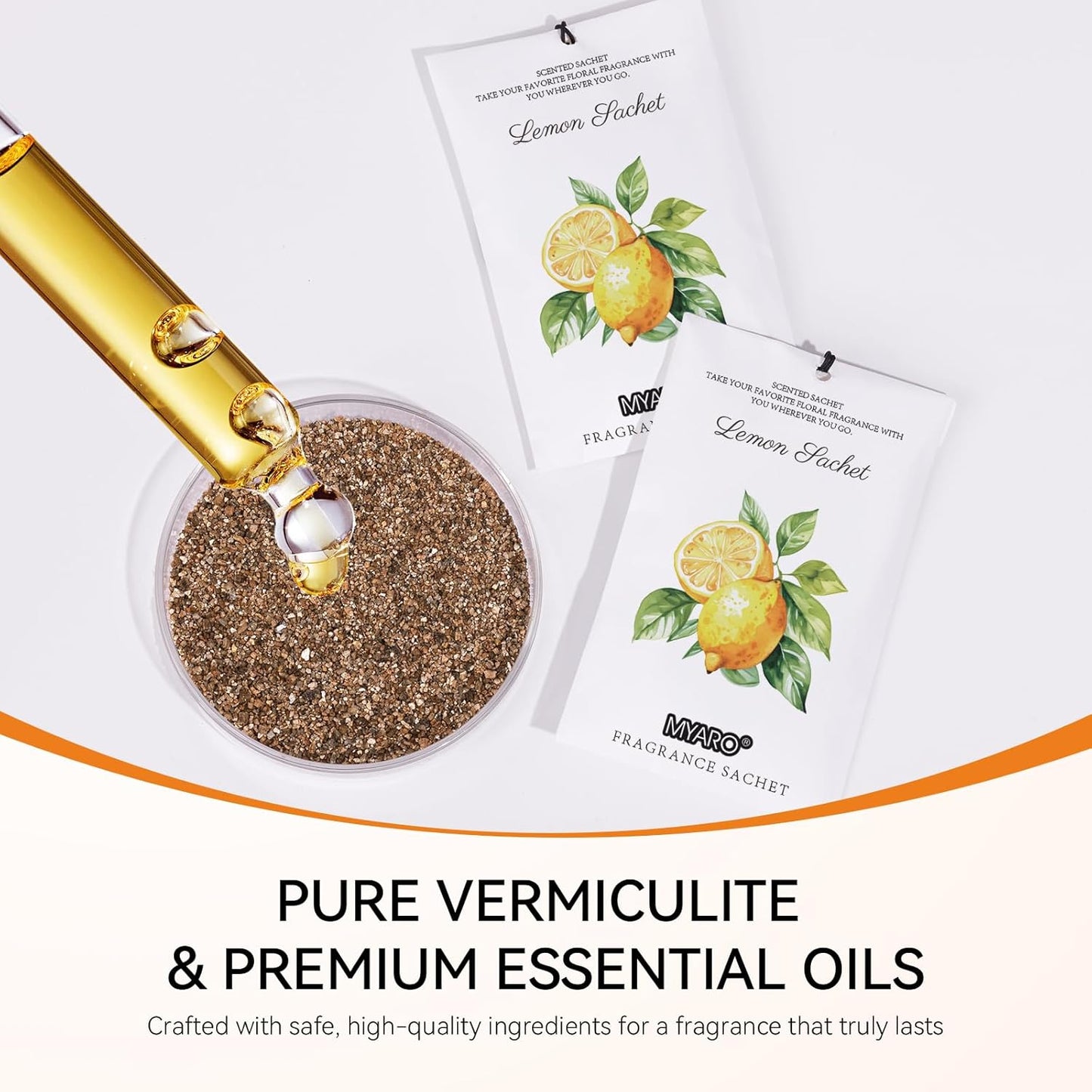 MYARO 12 Packs Lemon Scented Sachets for Drawer and Closet - Long Lasting Bathroom Odor Deodorizer Fresh Scents Car Air Refrehener Home Fragrance