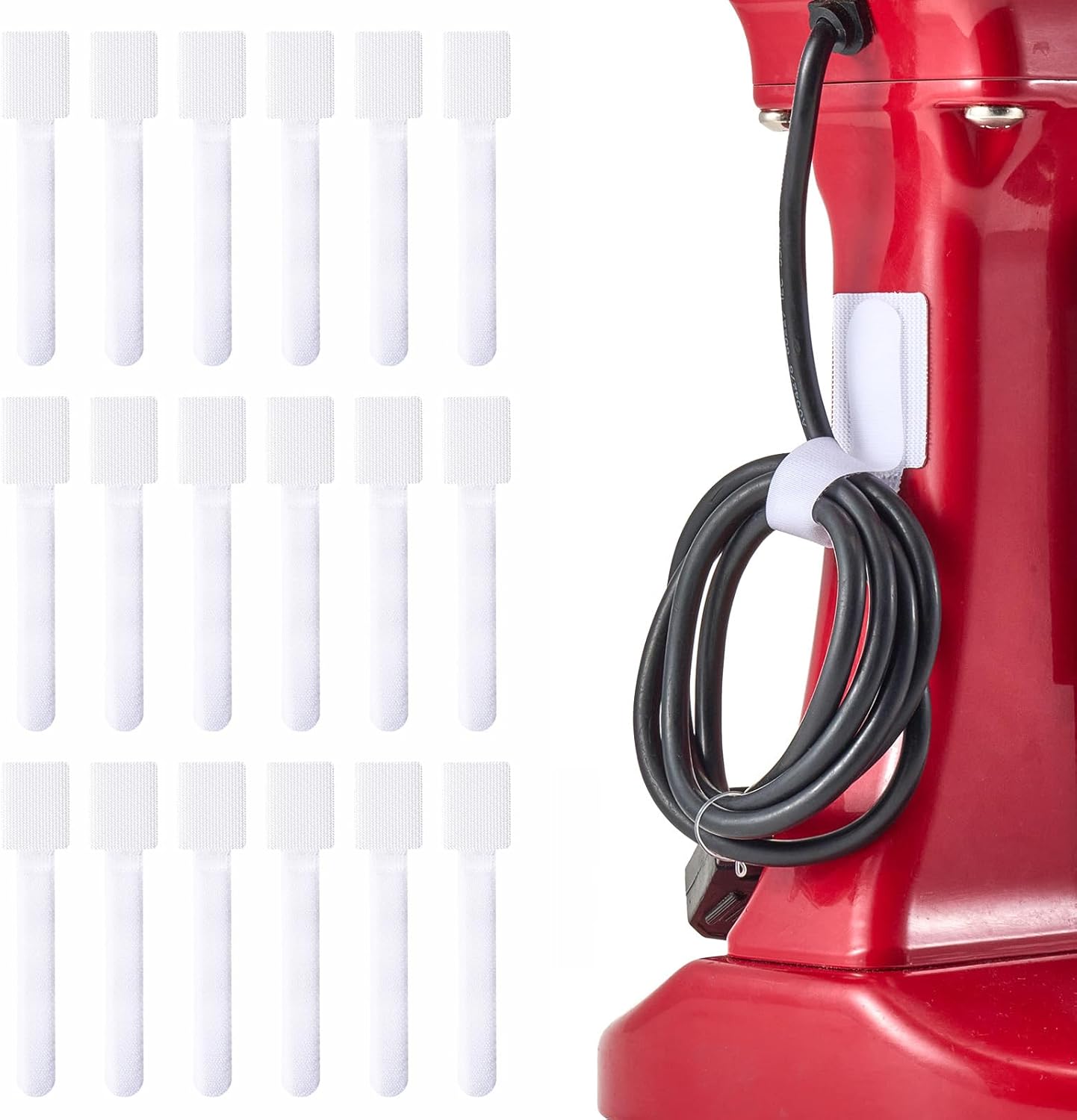SUITMAT Cord Organizer for Appliances 18 Pack, Cable Organizer Cord Holder for Small Kitchen Appliances, Kitchenaid Stand Mixer Air Fryer Coffee Maker Pressure Cooker (White)