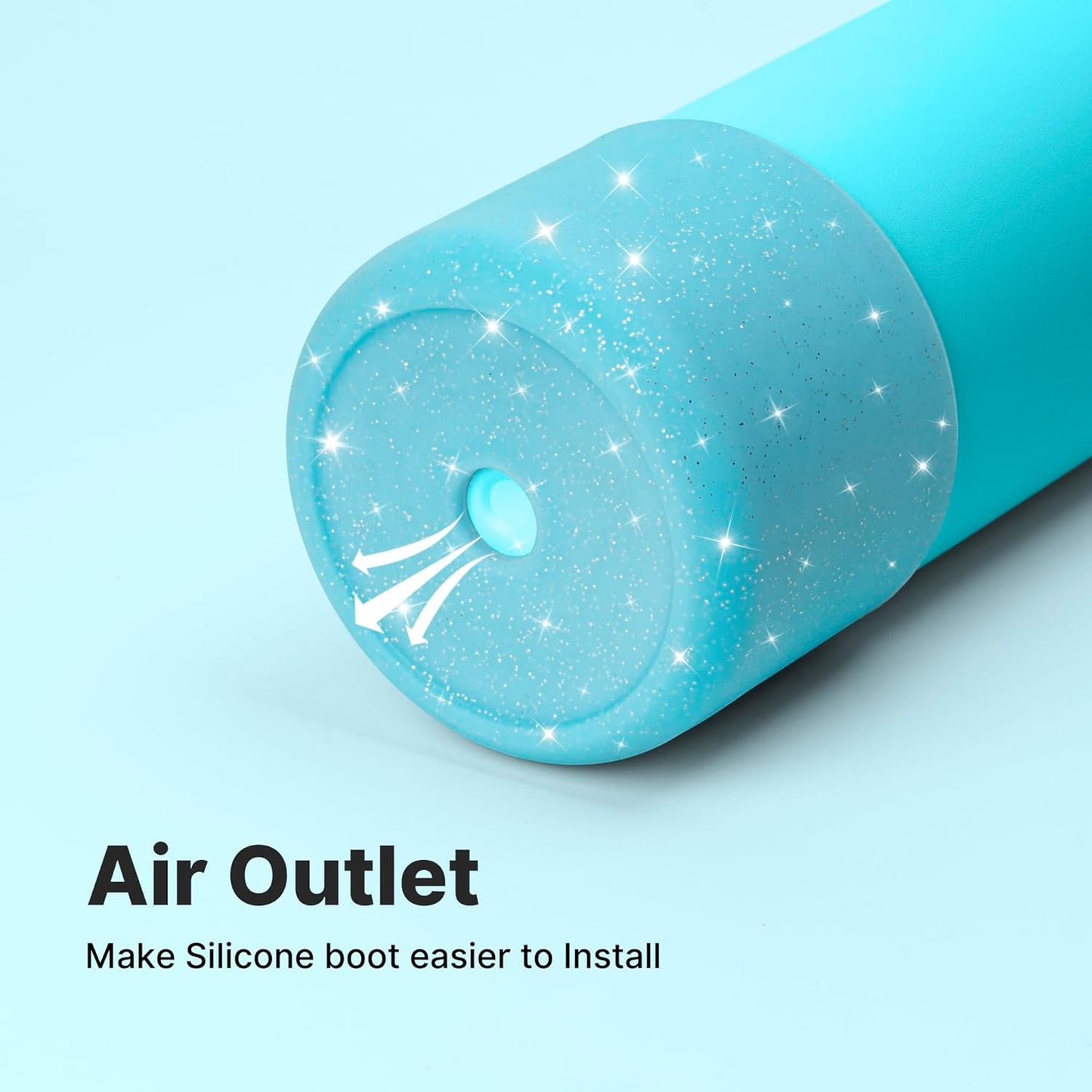 Silicone Boot for 40 oz Owala Water Bottles, Anti-Slip Protective Sleeve for Owala Twist & FreeSip & Flip Insulated Water Bottle, Boot Bottom Base (Glitter Blue)