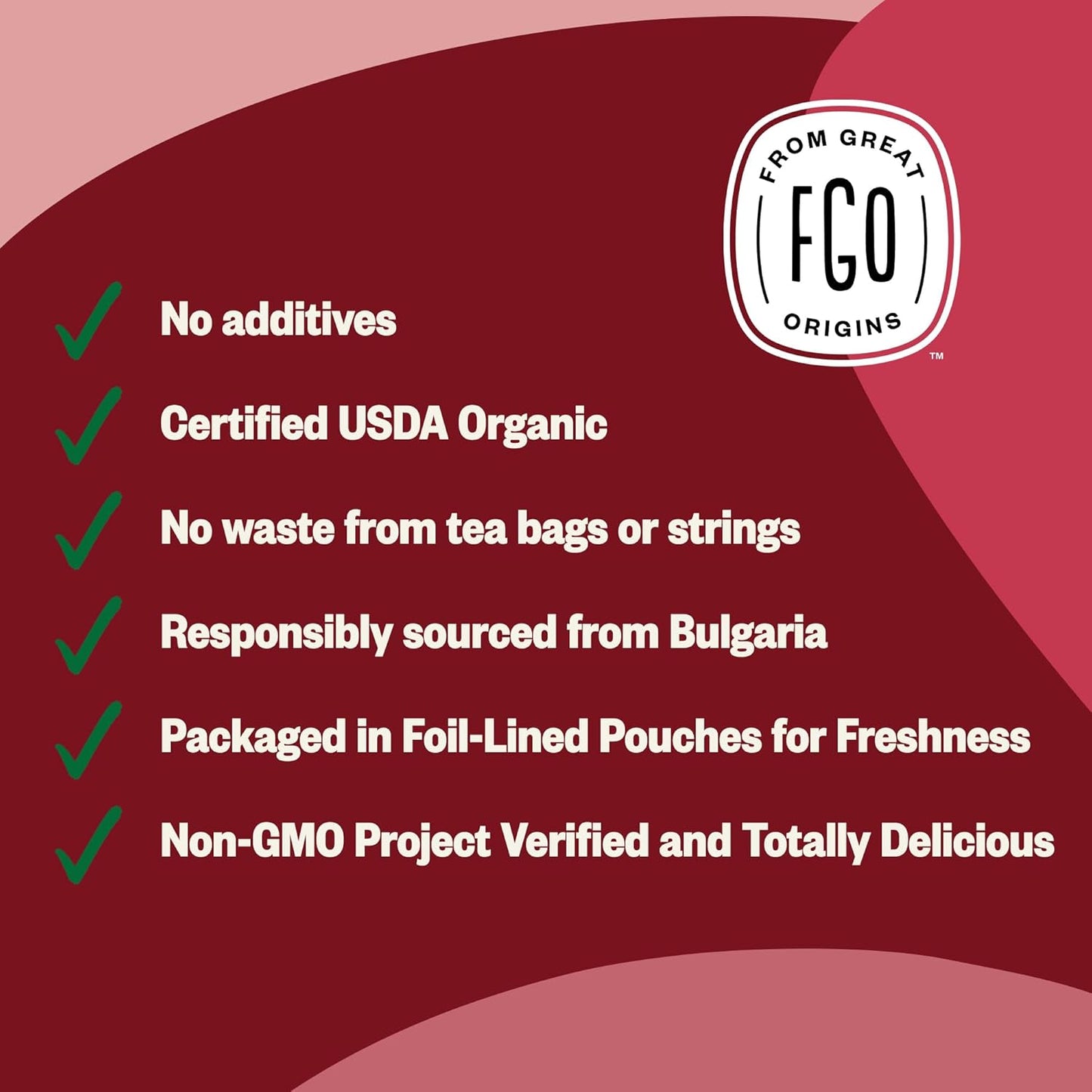 FGO Organic Red Raspberry Loose Leaf Herbal Tea, Cut and Sifted, Caffeine Free, 16oz Bulk Resealable Pouch, Packaging May Vary (Pack of 1)