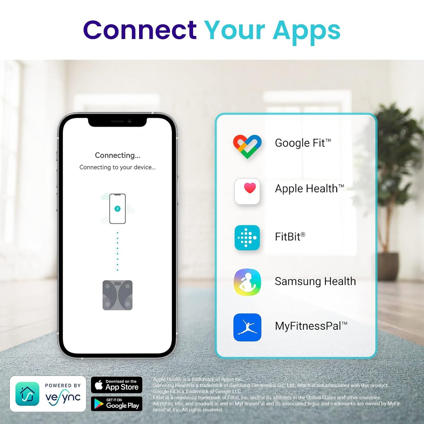Etekcity Scale for Body Weight and Fat Percentage, FSA&HSA Eligible, Smart Digital LED Bathroom BMI Measurement, Accurate Bluetooth Weighing Machine, Body Composition Analyzer, Ash-black, 400lb