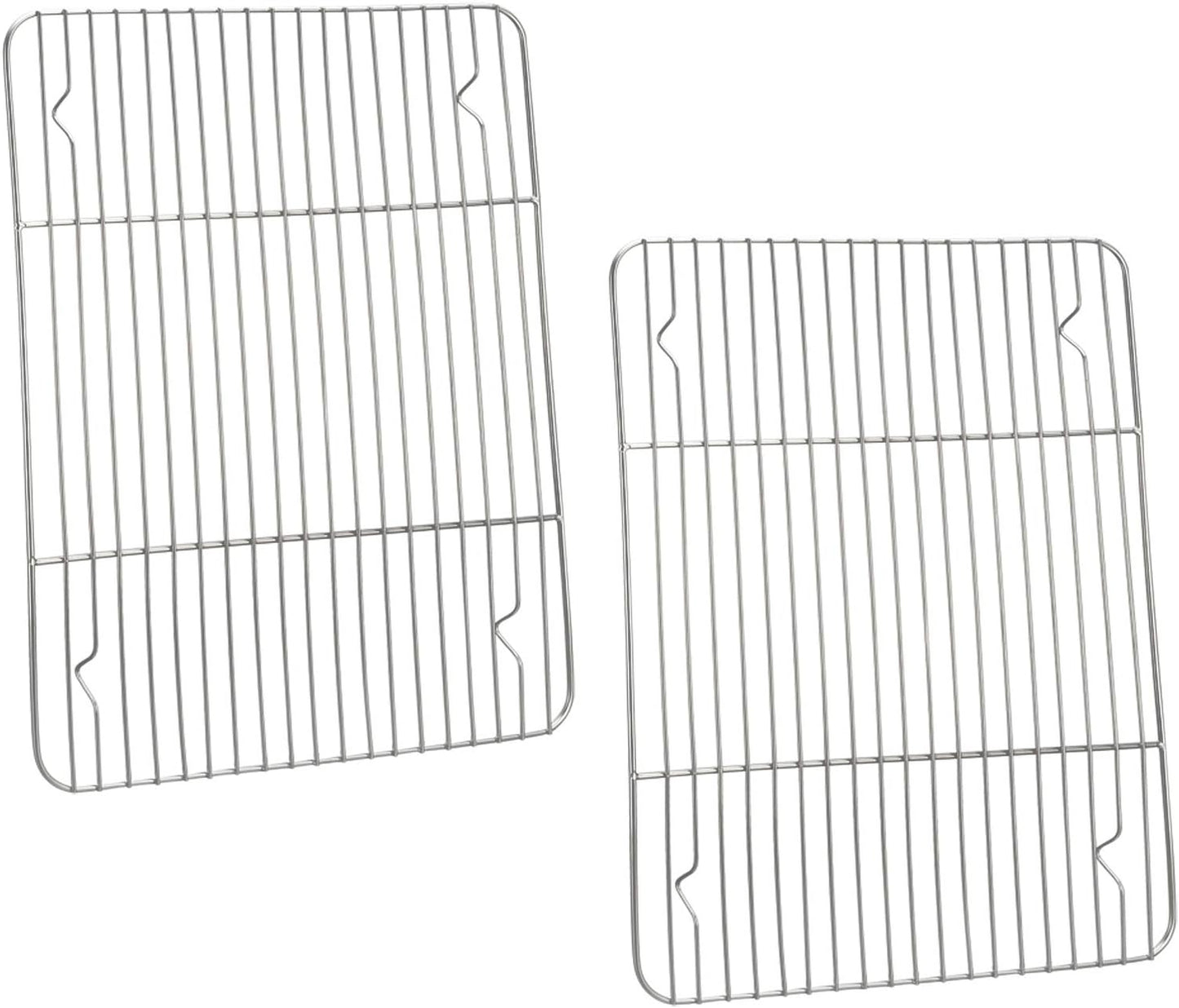 P&P CHEF Cooling Baking Rack Pack of 2, Stainless Steel Cooling Racks for Cooking Baking Roasting Grilling Drying, Dense Wires & Smooth Edge, Easy to clean, Silver, 11.6" x 9"