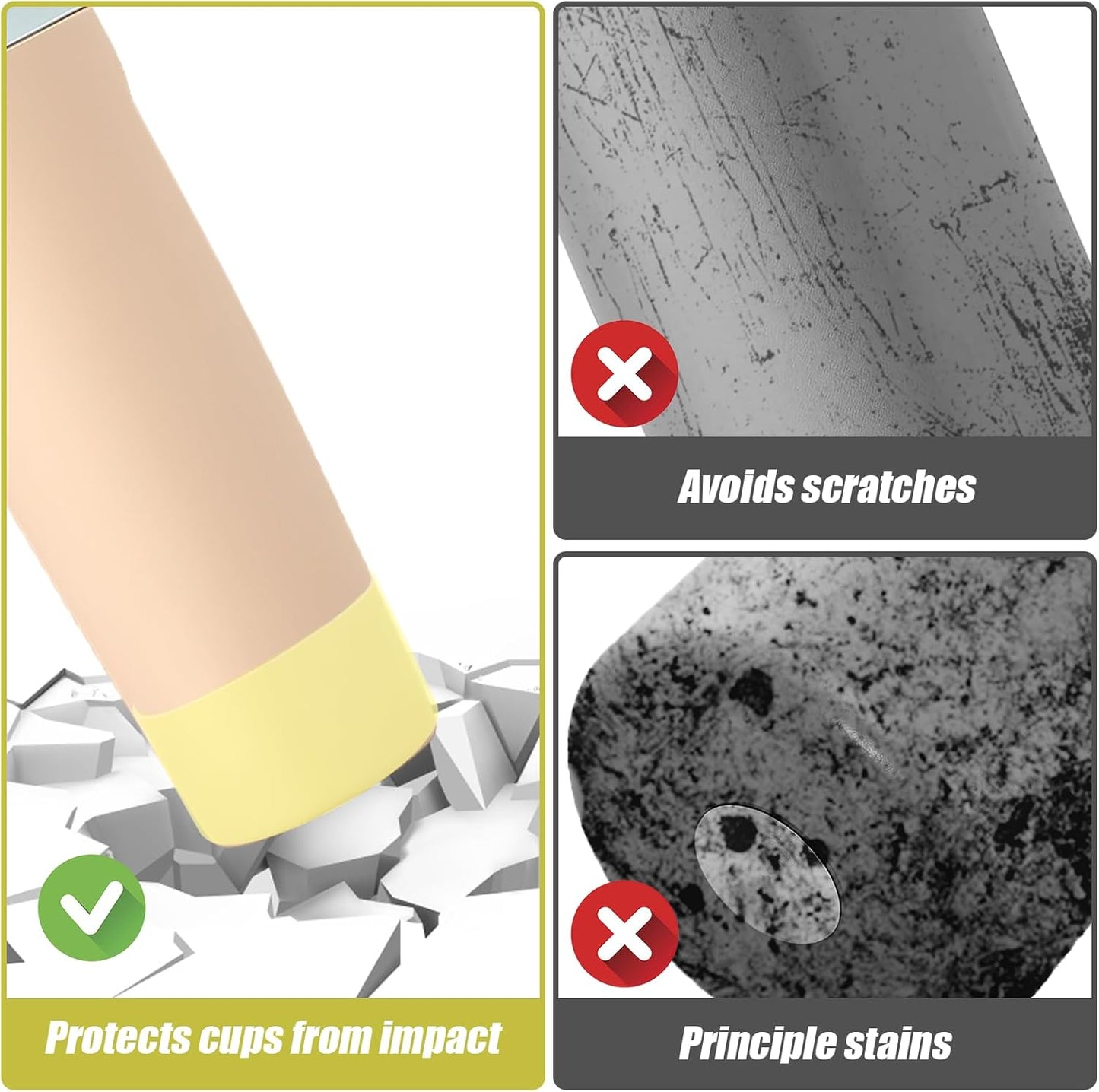 Mity rain 2PCS Protective Silicone Boots for Owala 30oz & 40oz FreeSip Sway Bottles & Tumblers - Accessories for owala, Enhances Stability & Prevents Scratches (Sunny Yellow)